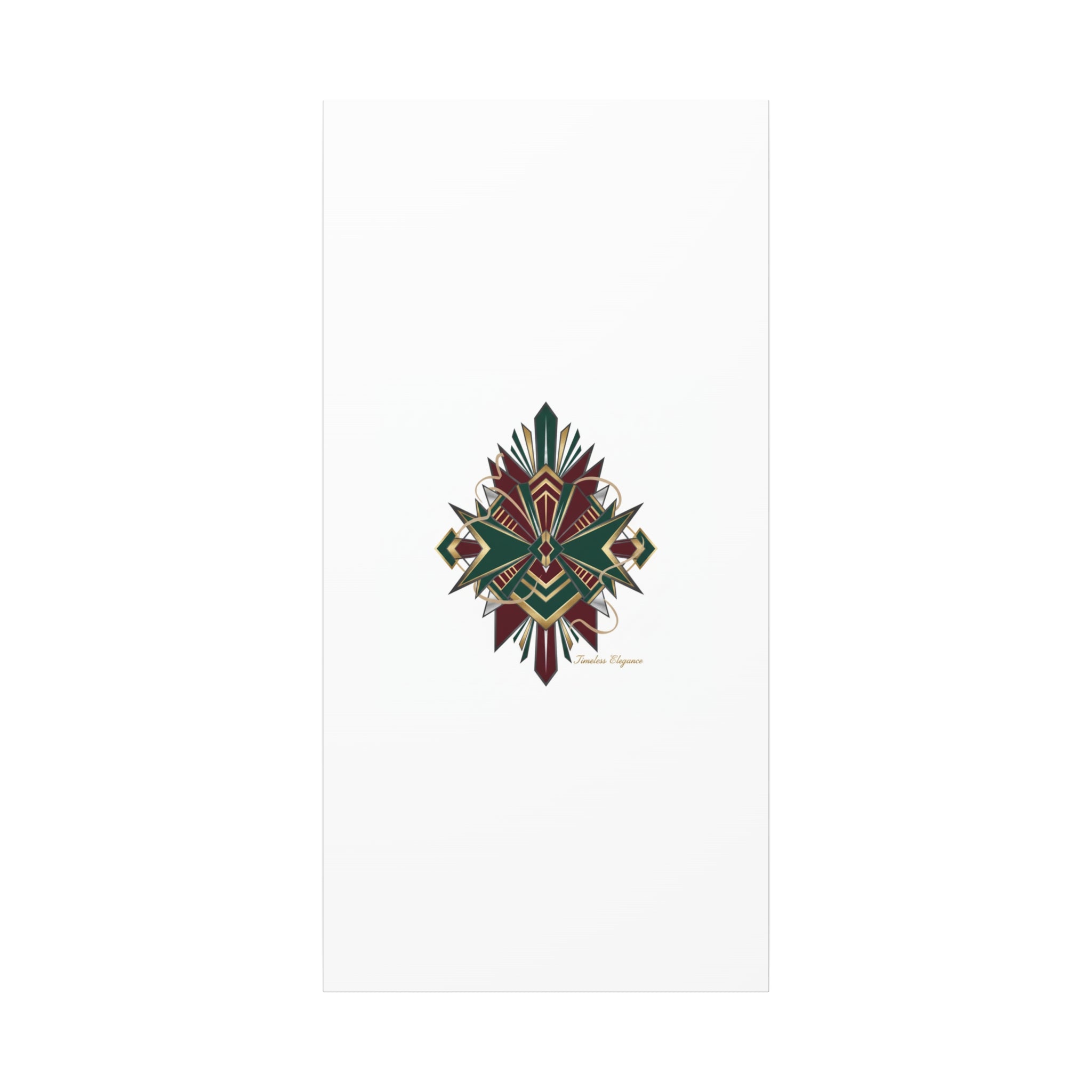 Art Deco geometric brass print Canvas | Neo-Deco chrome & gold fan motif