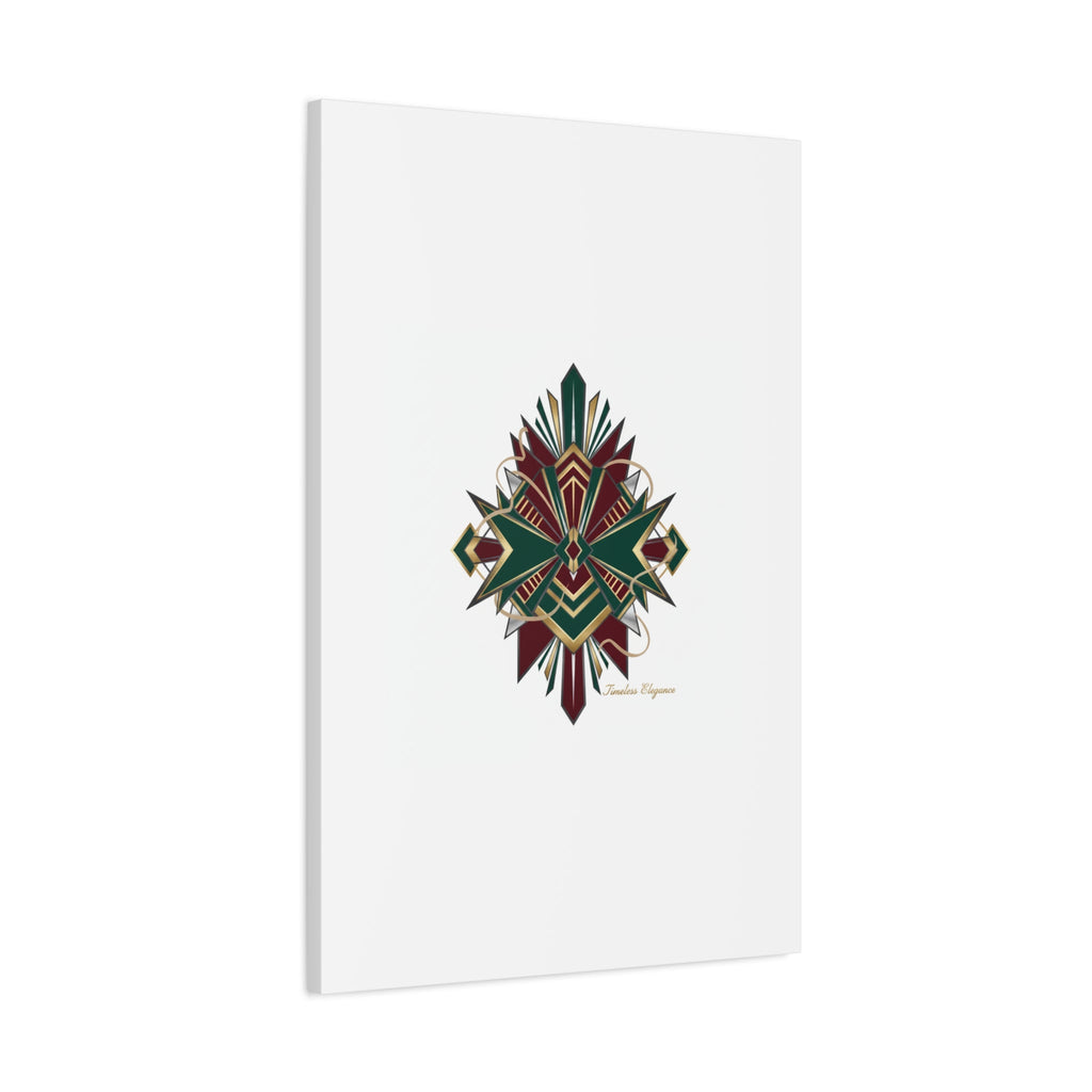 Art Deco geometric brass print Canvas | Neo-Deco chrome & gold fan motif