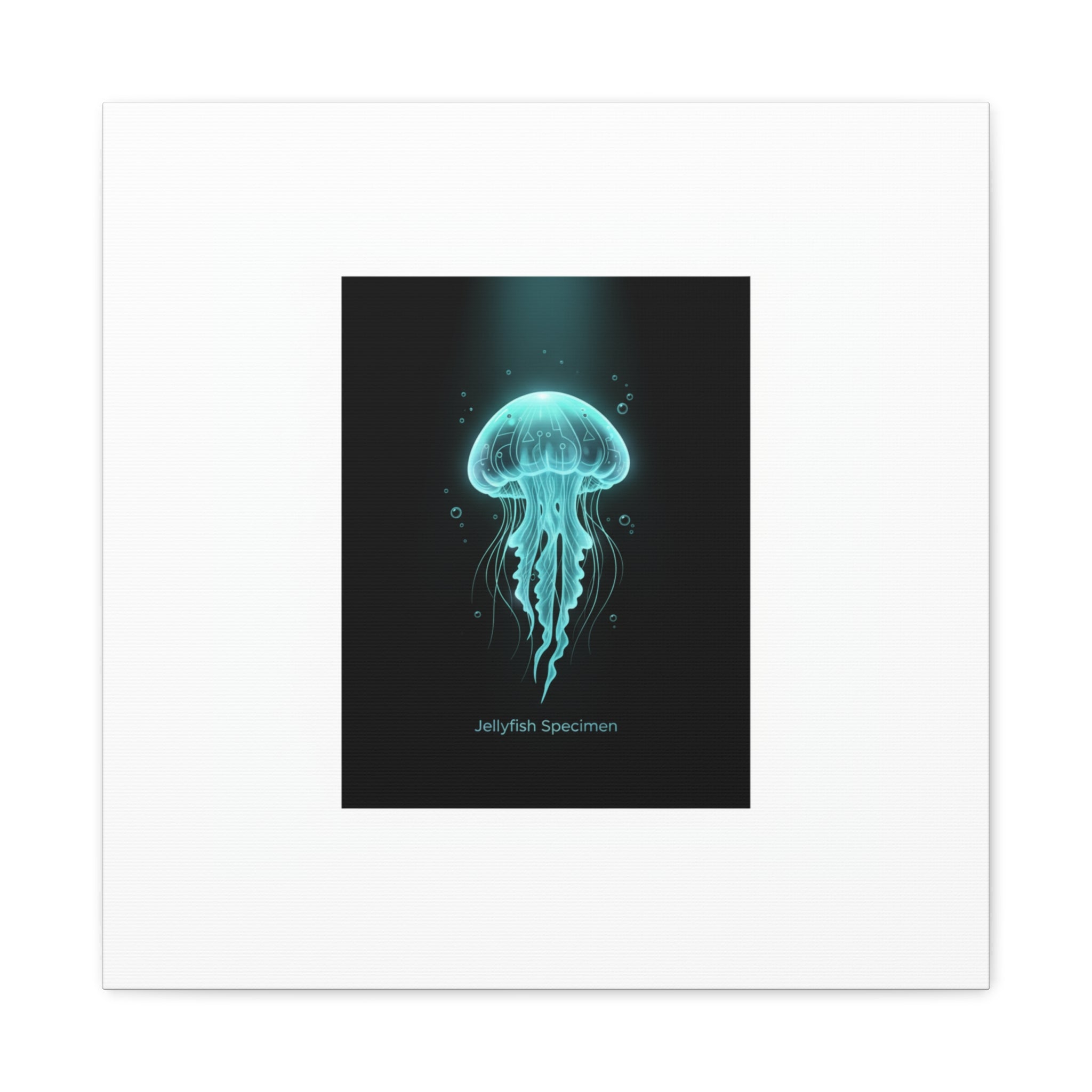 Bioluminescent Jellyfish Art Canvas | Deep Sea Aesthetic, Neon Glow