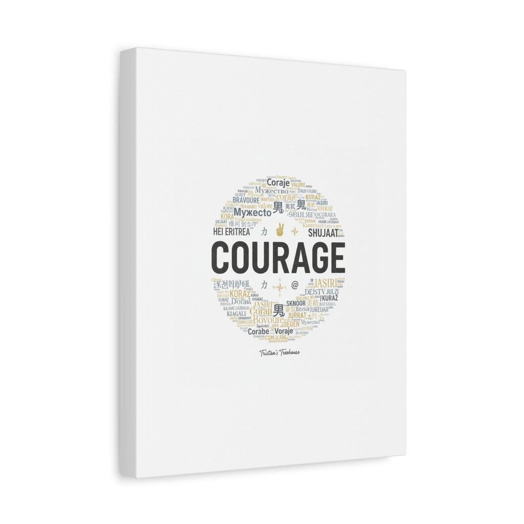 Courage Word Cloud Canvas | Fresh-Start Minimalism art print