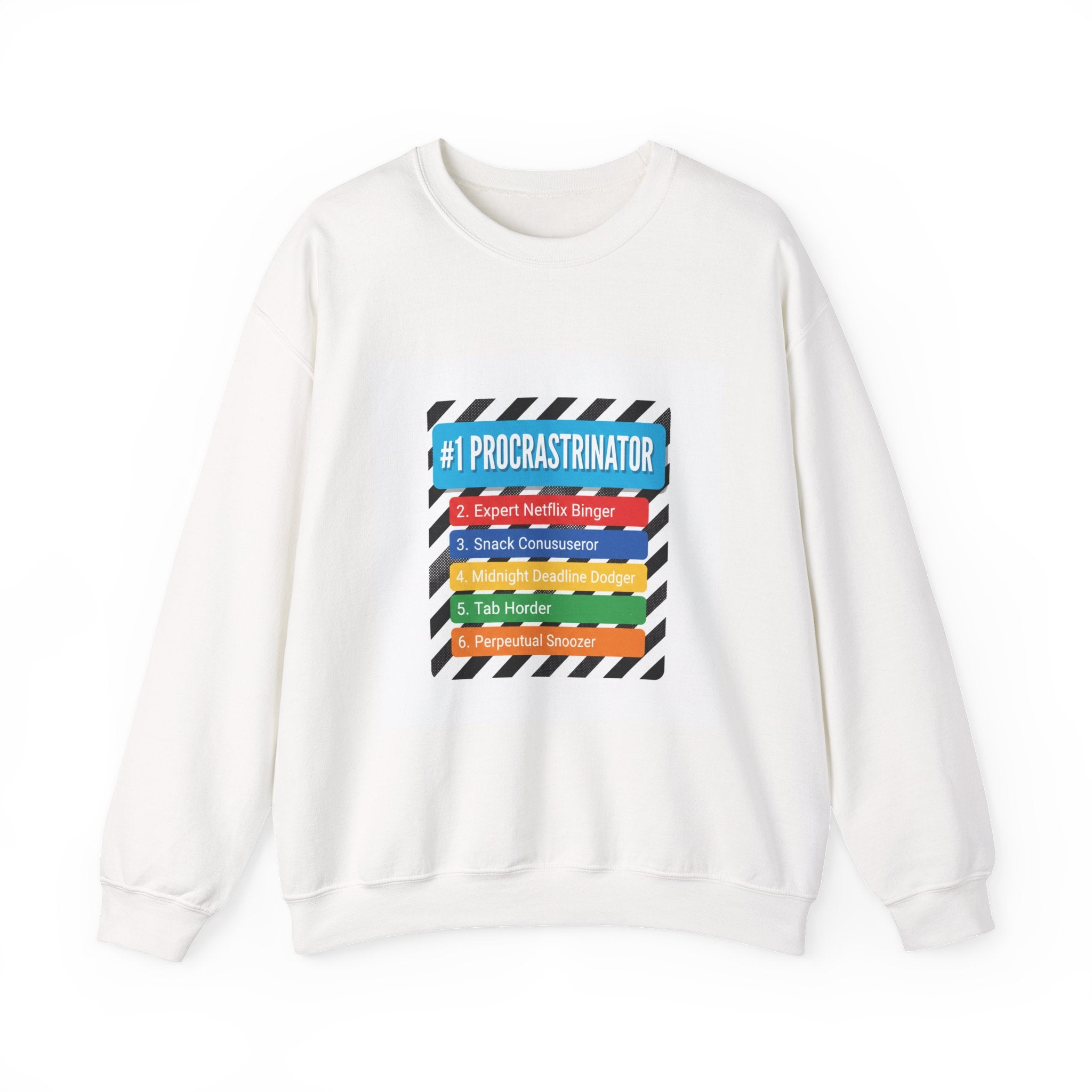 #1 Procrastinator Crewneck Sweatshirt | Top-List Graphic, Rank-Obsessed