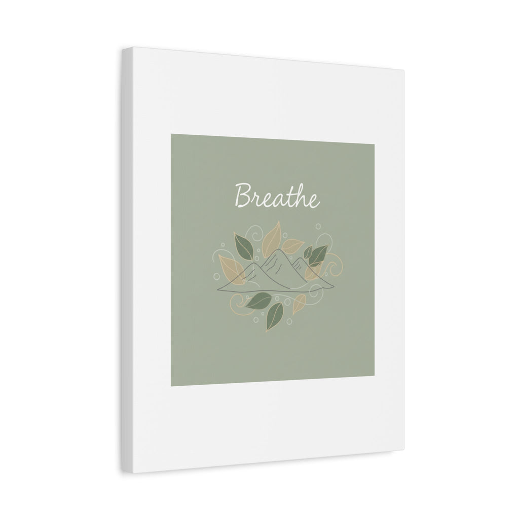 Breathe Mountain Line Canvas | Nature Symbols, Minimal Forest Wall Art