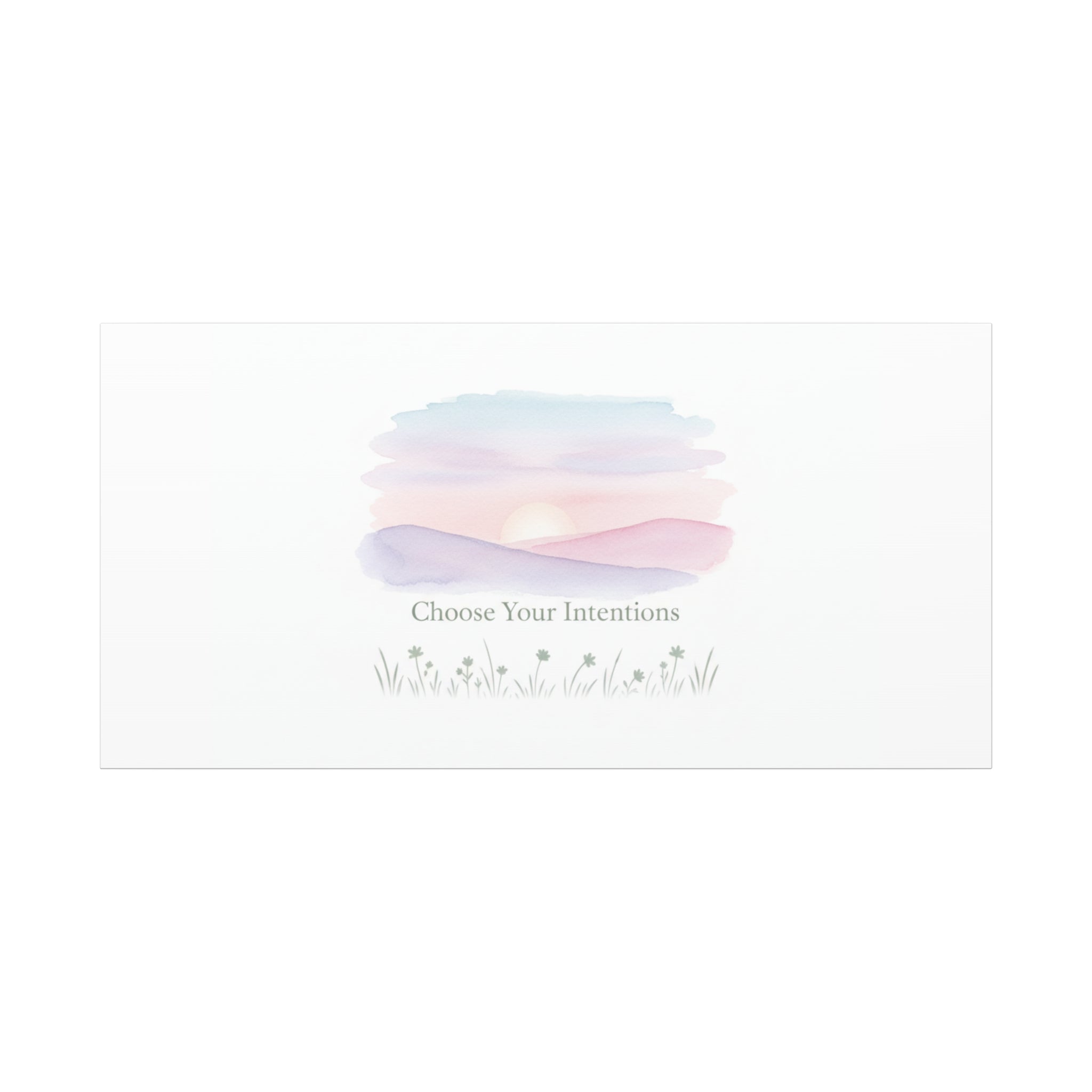 Choose Your Intentions Canvas, soft wellness poster, pastel gradient mindfulness art