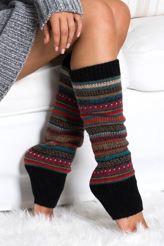 Cozy Short Fair Isle Knit Legwarmers – Soft Winter Cottagecore Layering Accessory