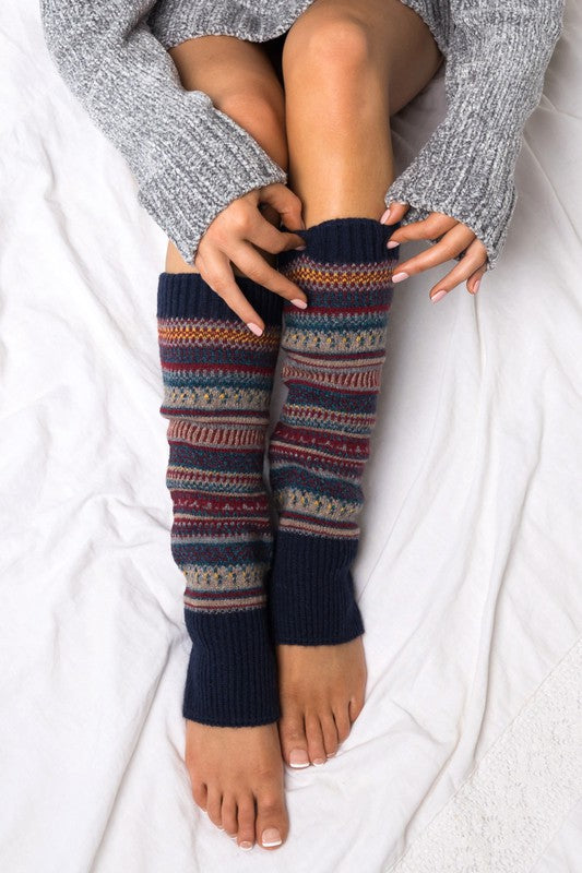 Cozy Short Fair Isle Knit Legwarmers – Soft Winter Cottagecore Layering Accessory