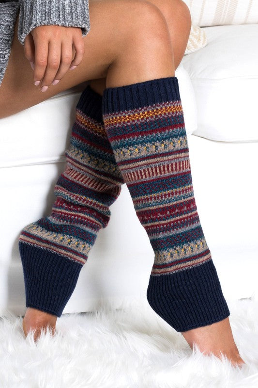 Cozy Short Fair Isle Knit Legwarmers – Soft Winter Cottagecore Layering Accessory