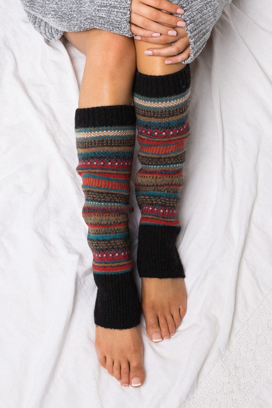 Cozy Short Fair Isle Knit Legwarmers – Soft Winter Cottagecore Layering Accessory