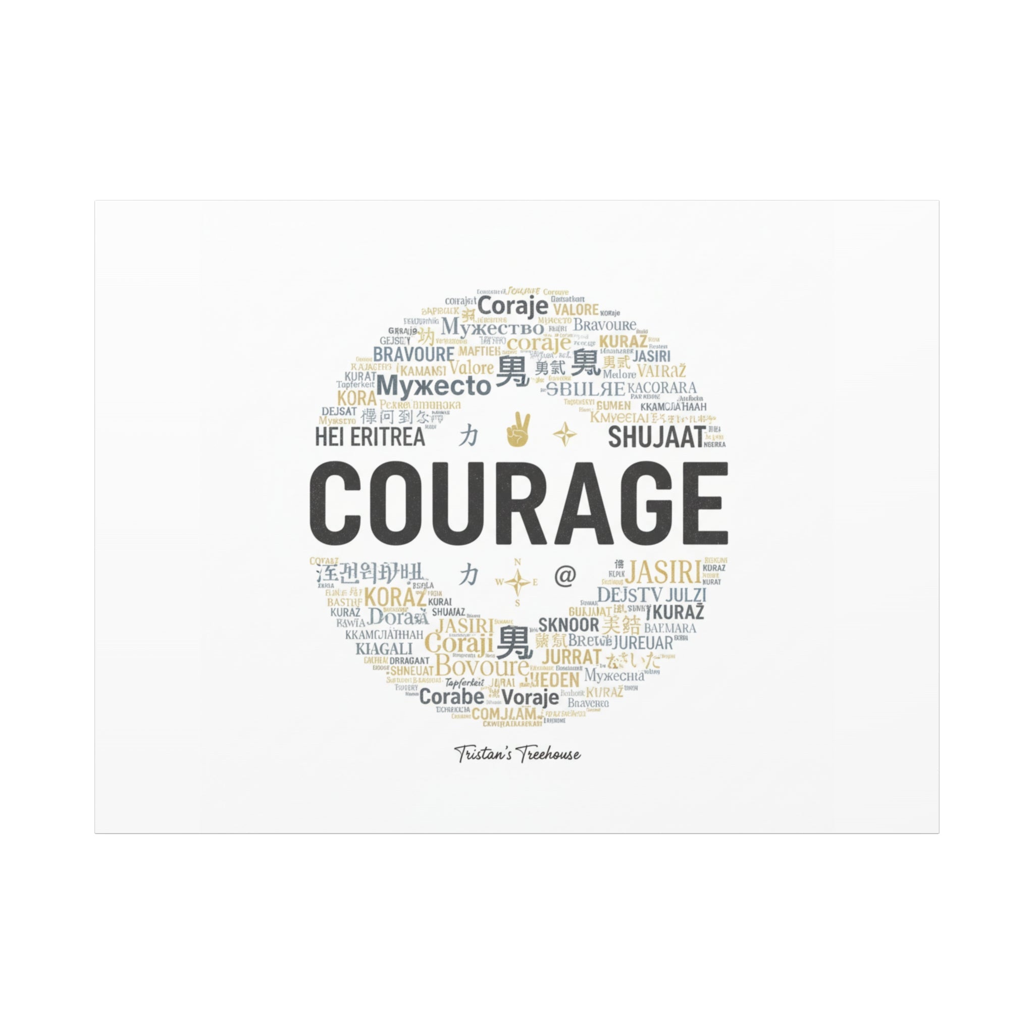 Courage Word Cloud Canvas | Fresh-Start Minimalism art print