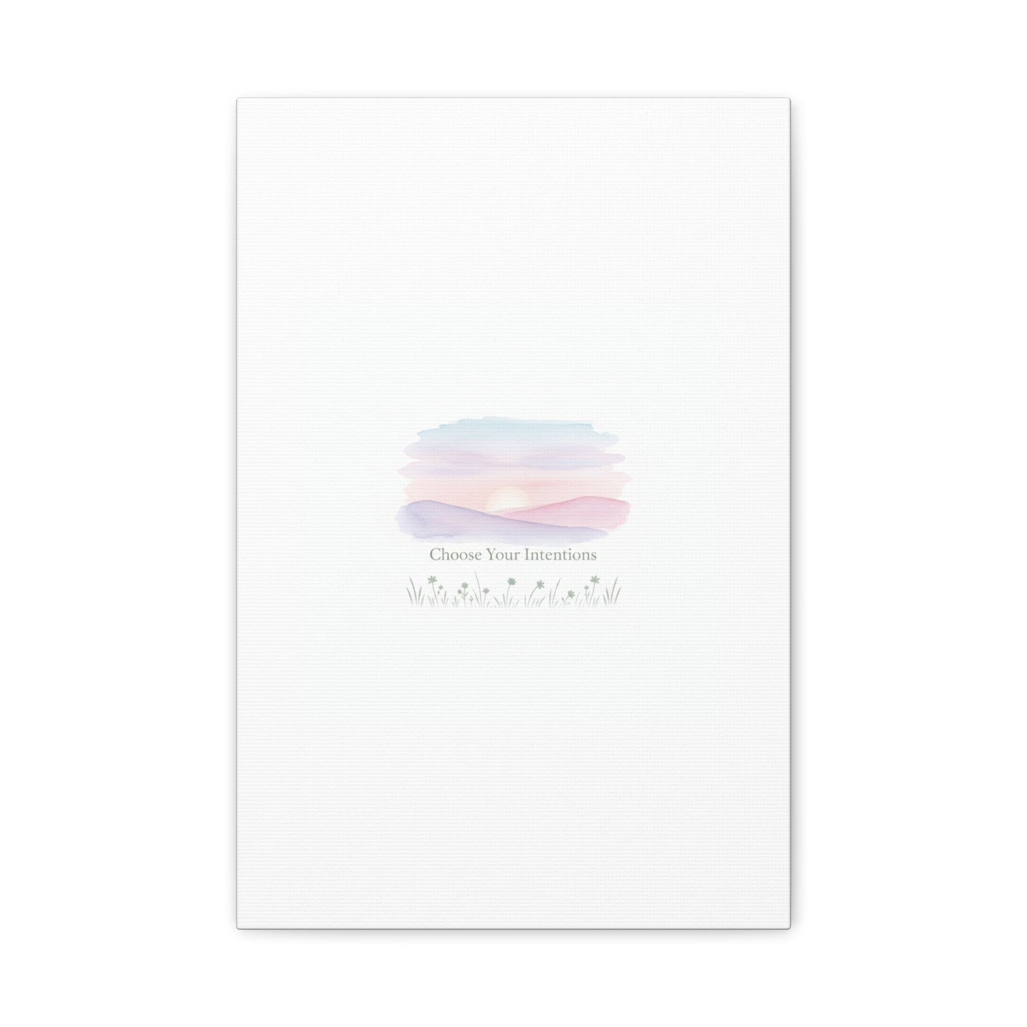 Choose Your Intentions Canvas, soft wellness poster, pastel gradient mindfulness art