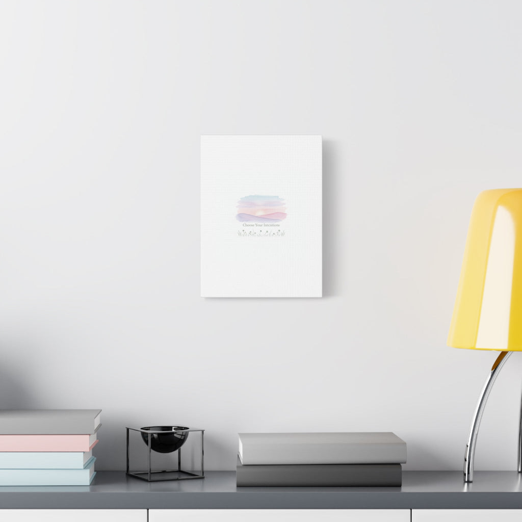 Choose Your Intentions Canvas, soft wellness poster, pastel gradient mindfulness art