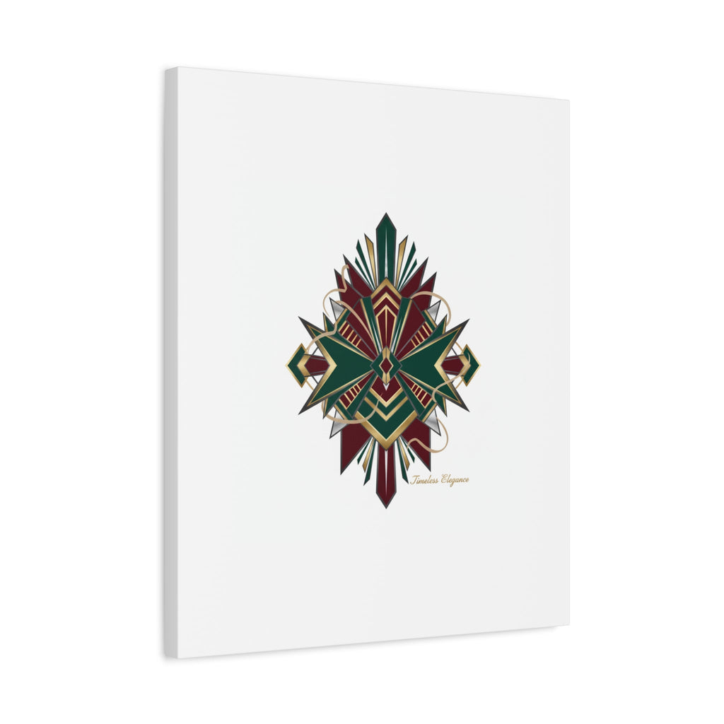 Art Deco geometric brass print Canvas | Neo-Deco chrome & gold fan motif