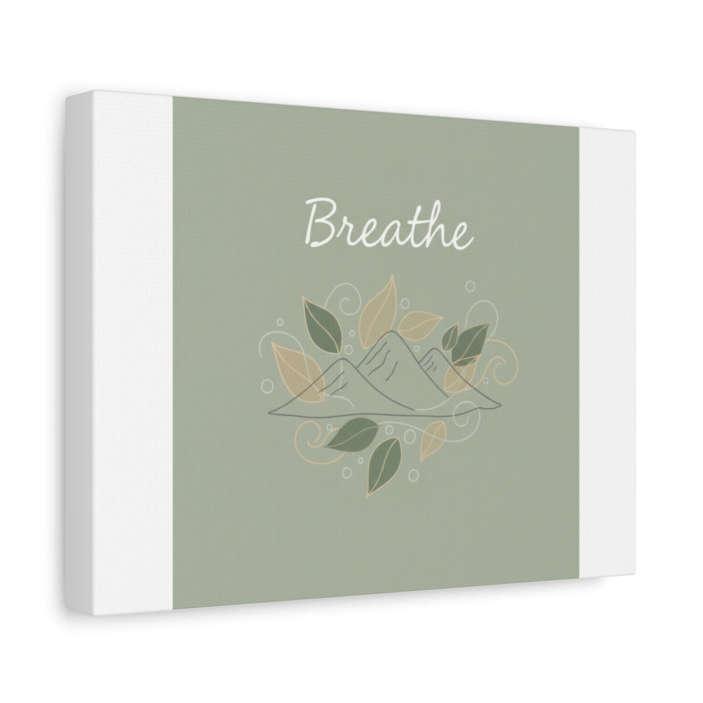 Breathe Mountain Line Canvas | Nature Symbols, Minimal Forest Wall Art