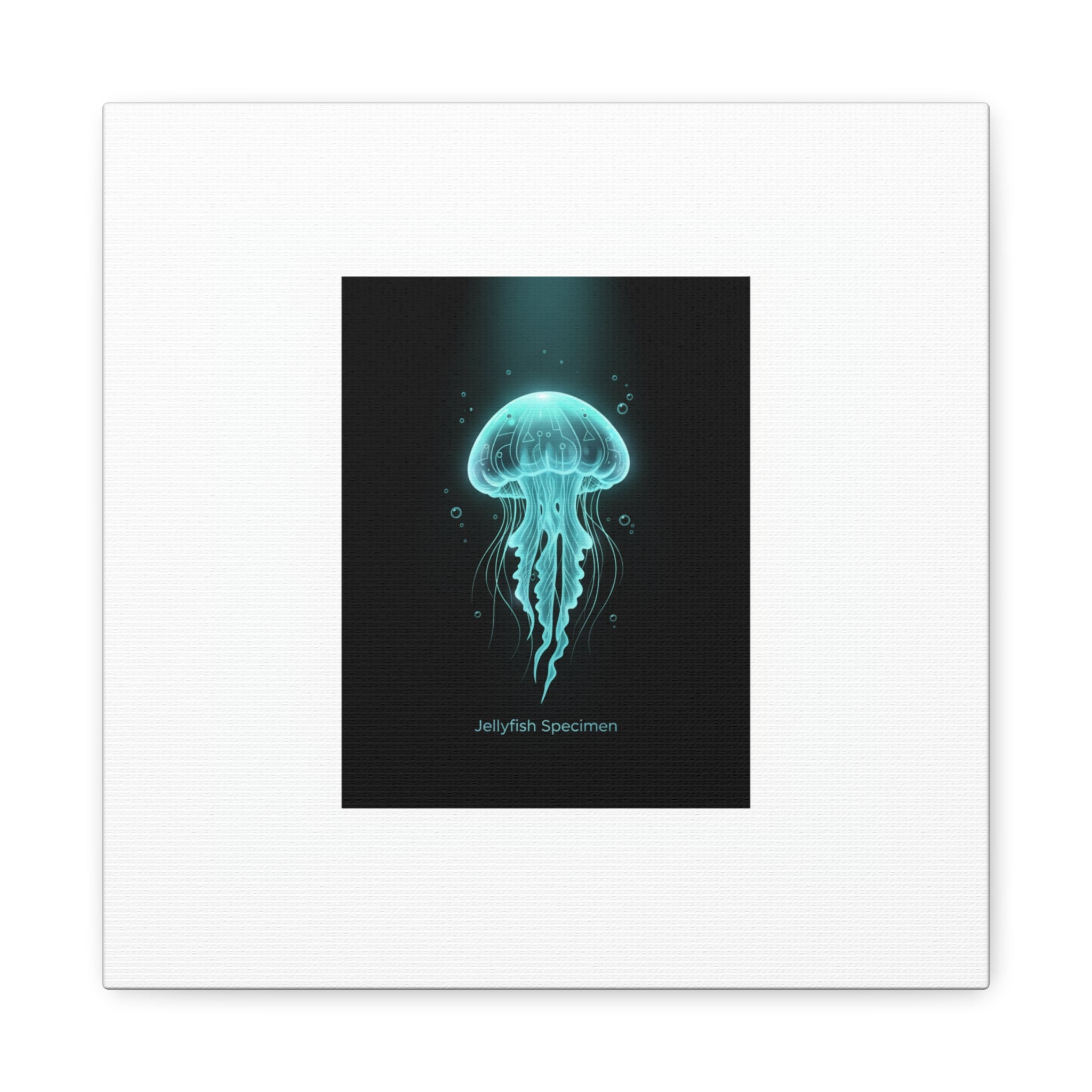 Bioluminescent Jellyfish Art Canvas | Deep Sea Aesthetic, Neon Glow