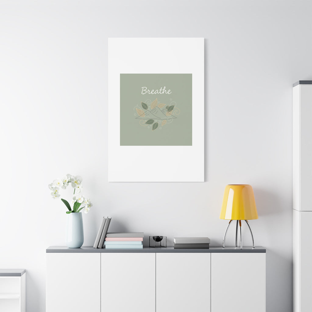 Breathe Mountain Line Canvas | Nature Symbols, Minimal Forest Wall Art