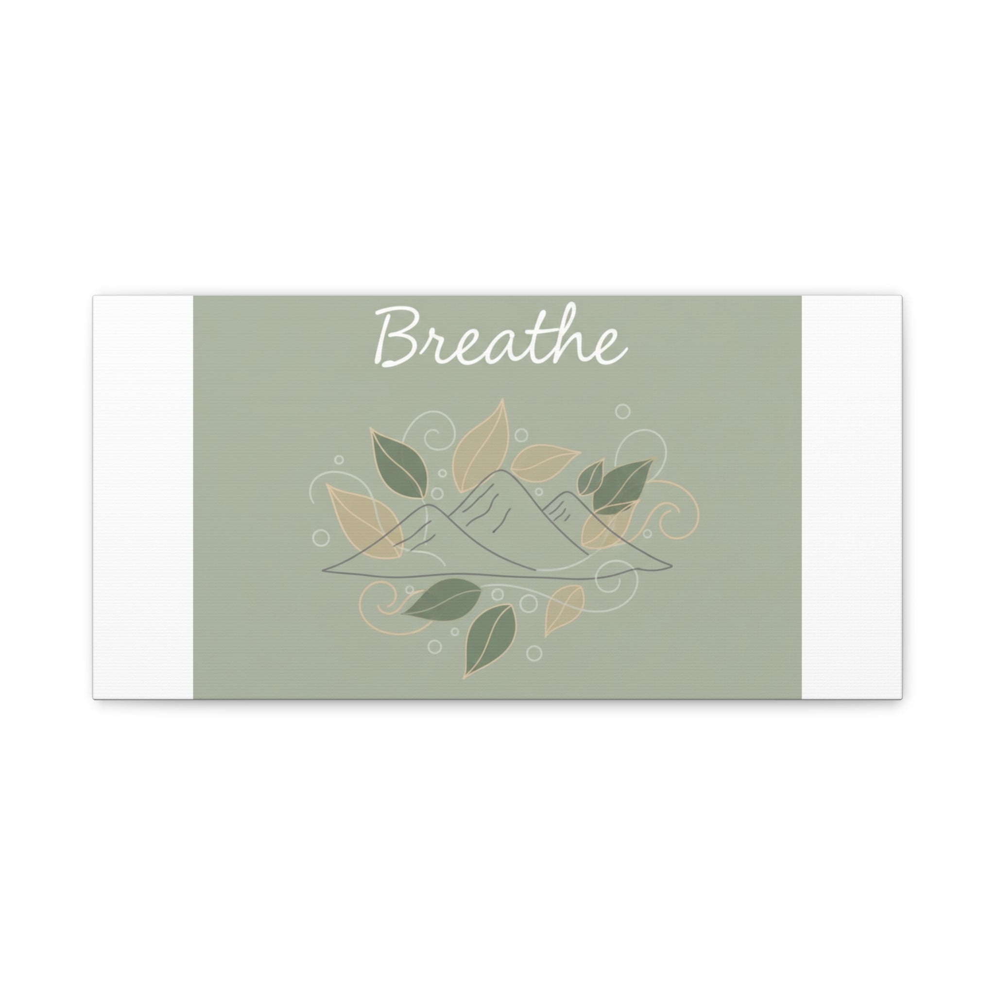 Breathe Mountain Line Canvas | Nature Symbols, Minimal Forest Wall Art