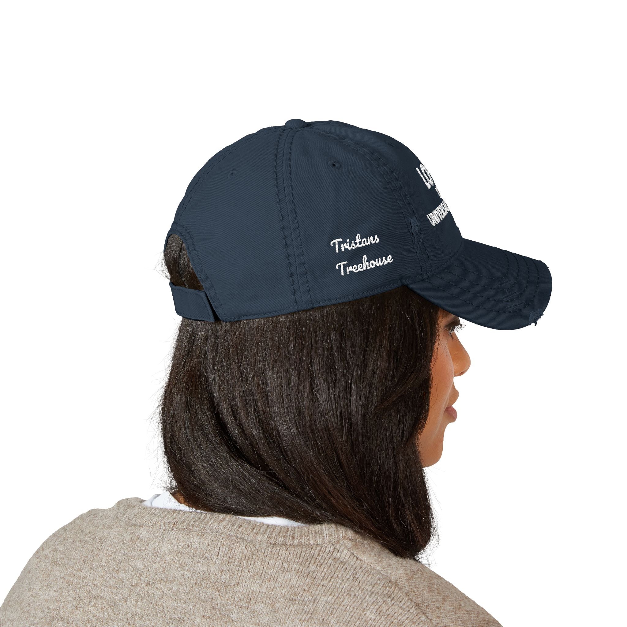 Embroidered 'love is a universal language' Distressed Dad Hat