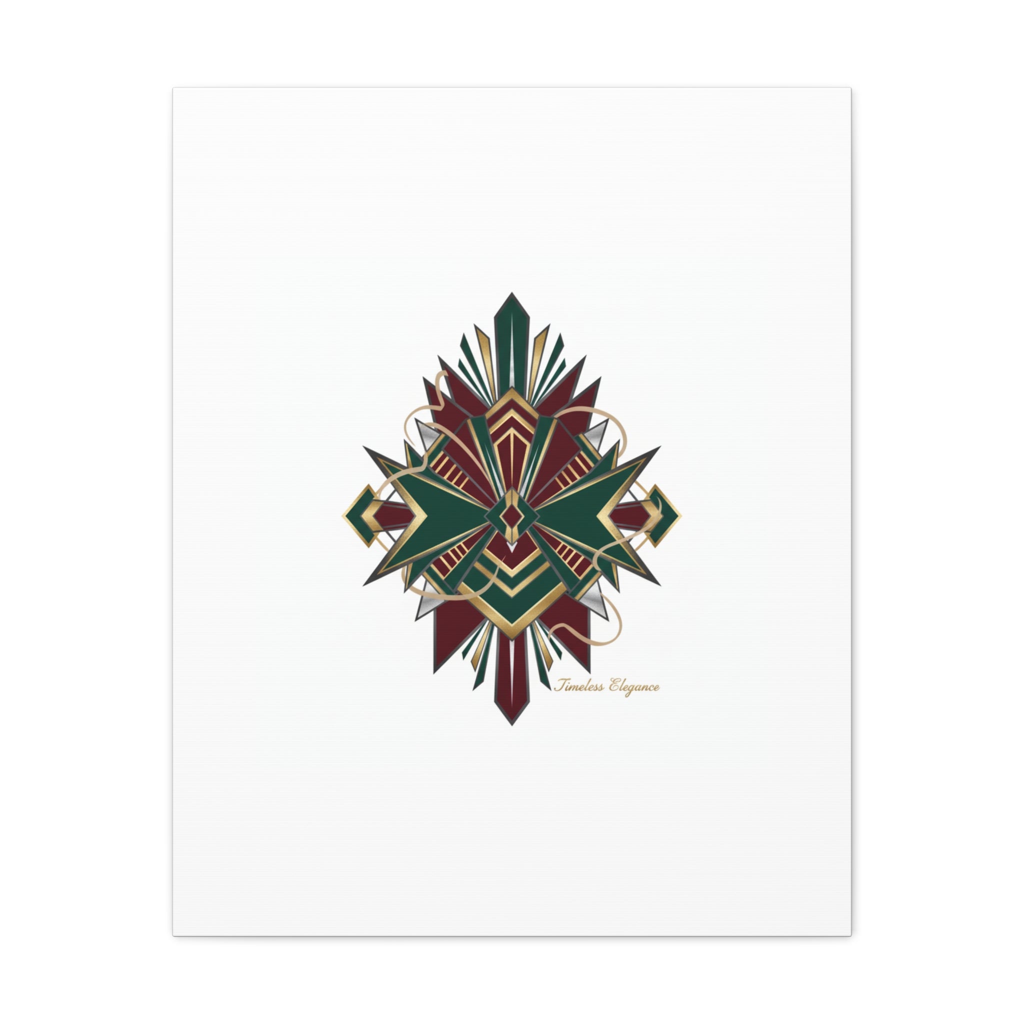 Art Deco geometric brass print Canvas | Neo-Deco chrome & gold fan motif
