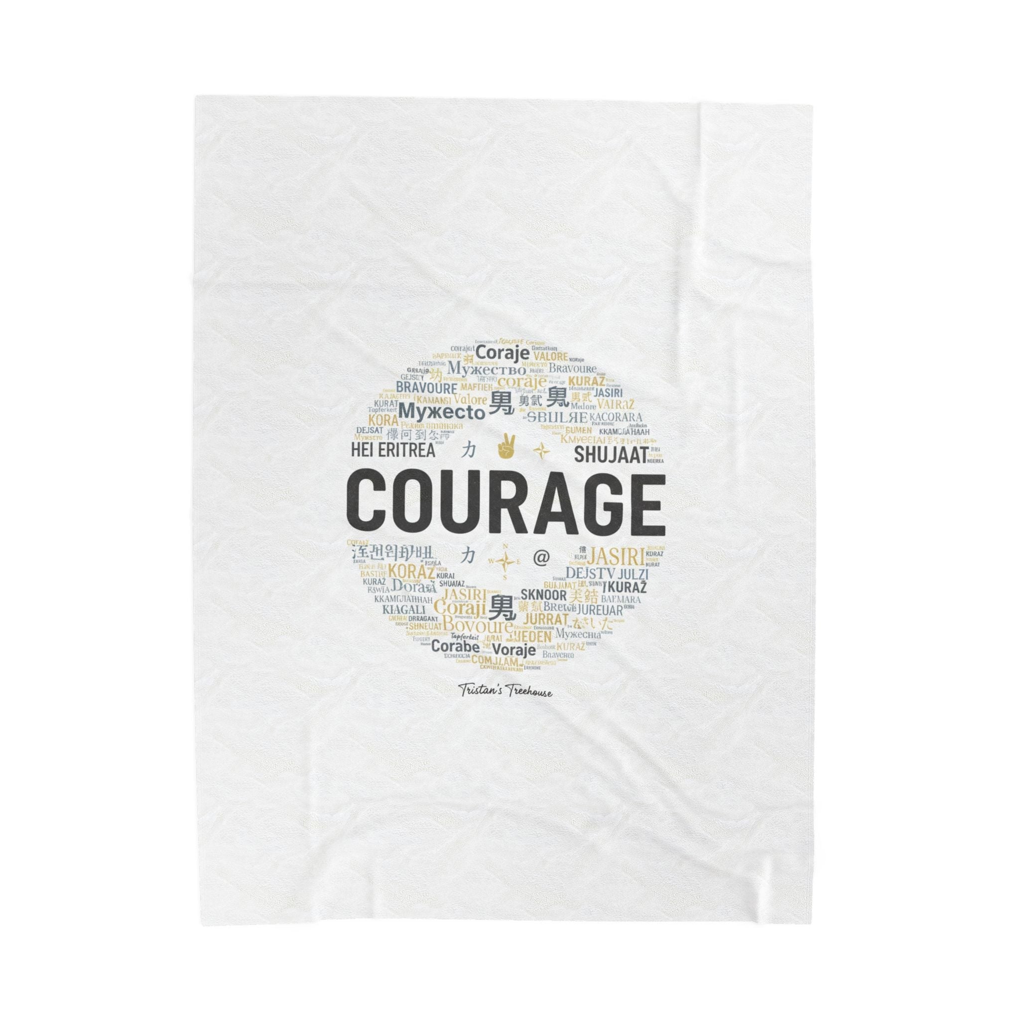 Courage word circle Velveteen Blanket | Fresh-Start minimal blank slate design