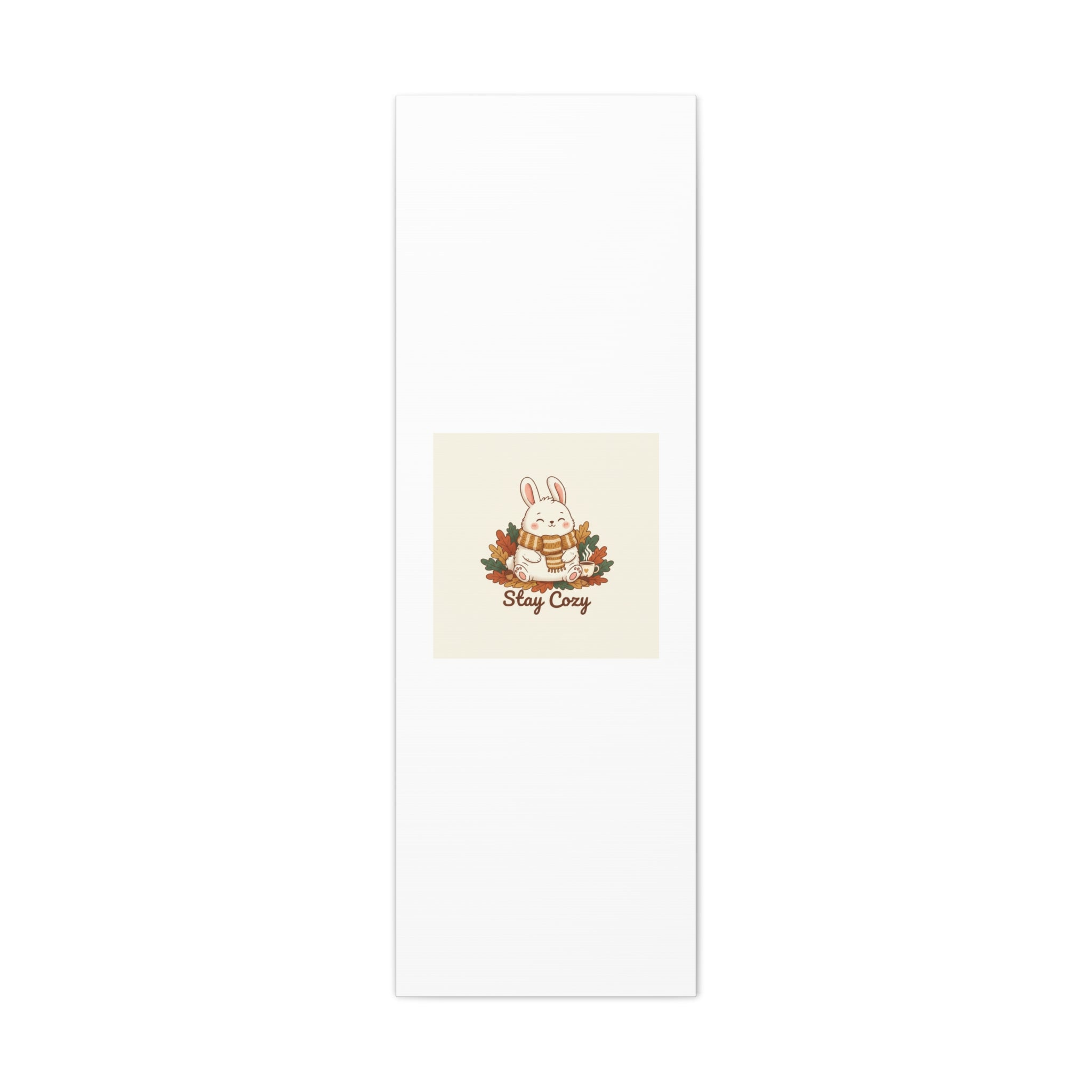 Cozy Bunny Illustration Canvas | Cute Critter Winter Forest Art
