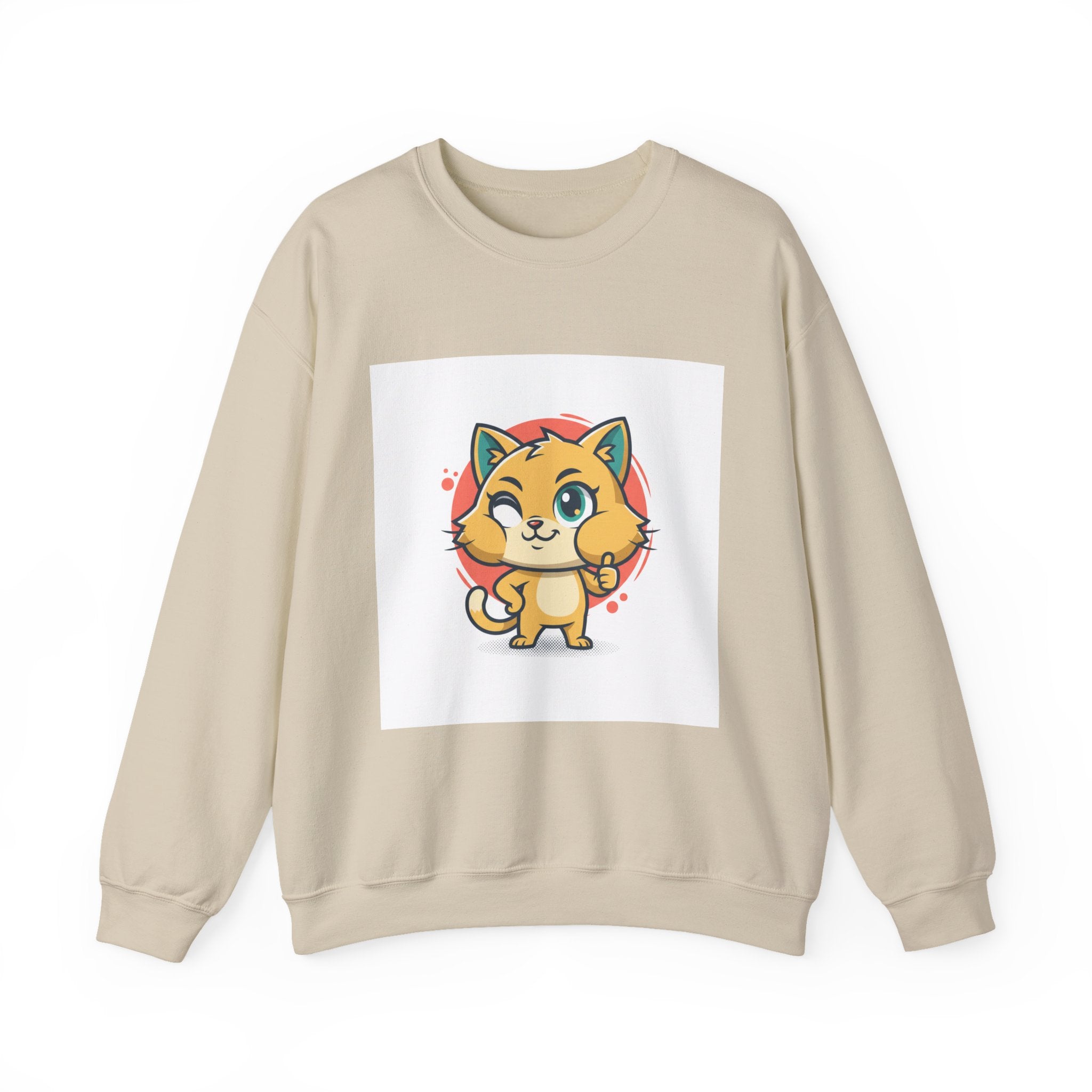 Cute Cheeky Kitty Illustration Sweatshirt | Rodent-Core Cute-Meets-Subversive