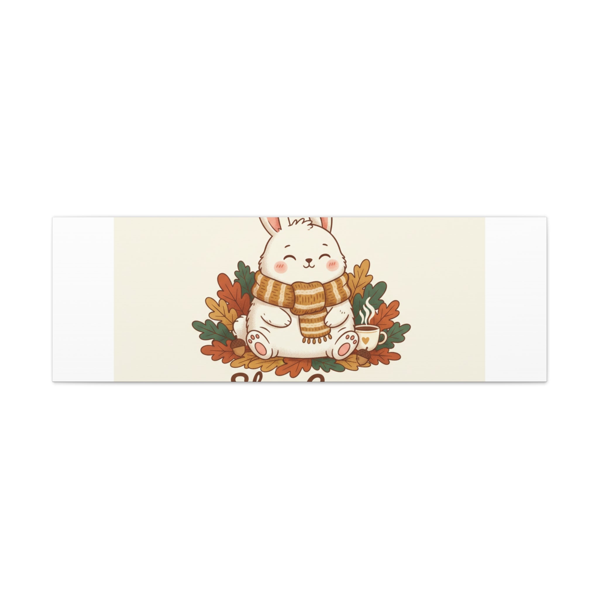 Cozy Bunny Illustration Canvas | Cute Critter Winter Forest Art