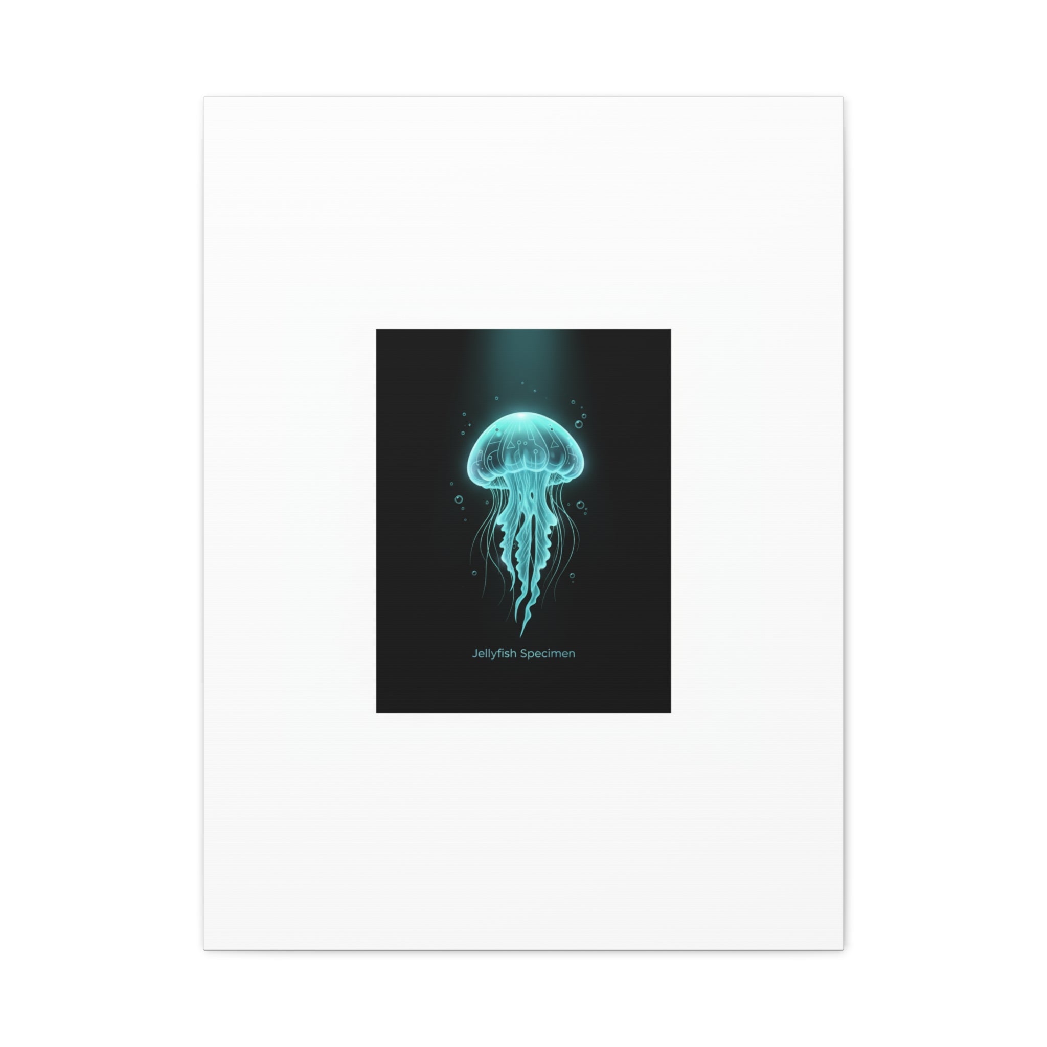 Bioluminescent Jellyfish Art Canvas | Deep Sea Aesthetic, Neon Glow