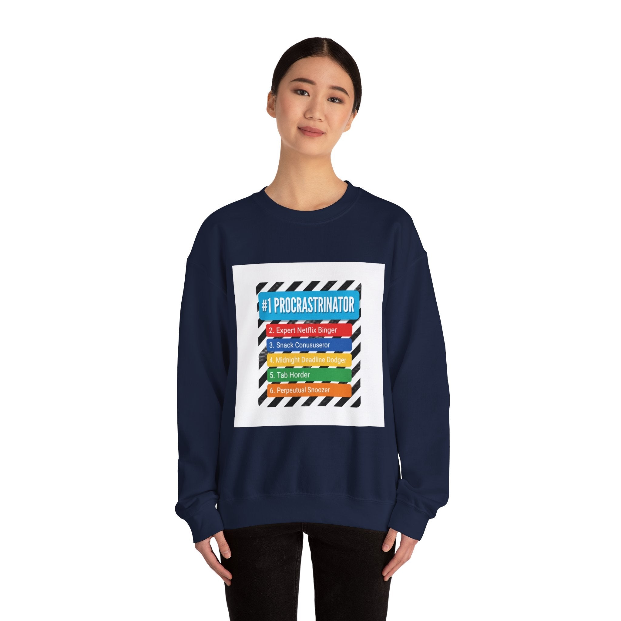 #1 Procrastinator Crewneck Sweatshirt | Top-List Graphic, Rank-Obsessed