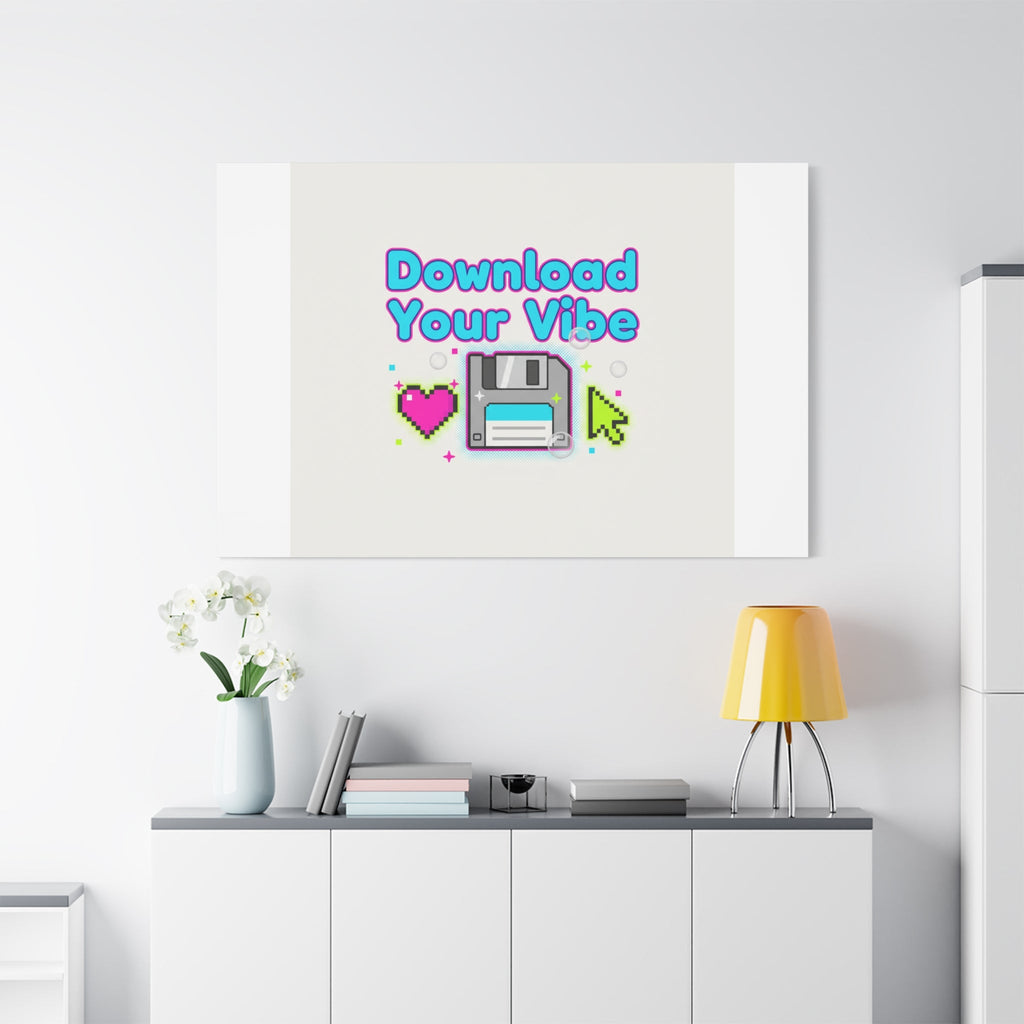 Download Your Vibe Canvas | Y2K Retro Tech, Pixel Floppy Disk Poster