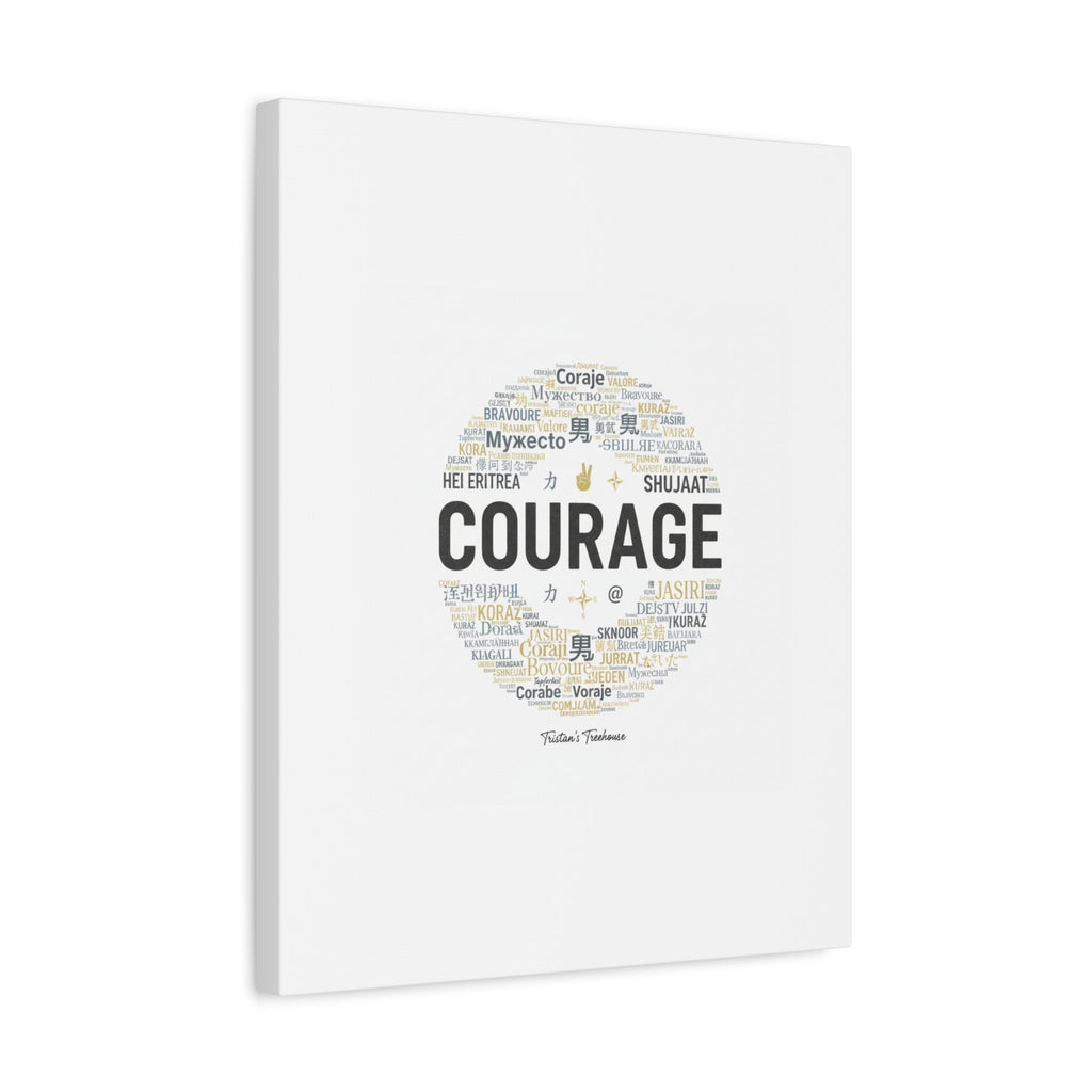Courage Word Cloud Canvas | Fresh-Start Minimalism art print