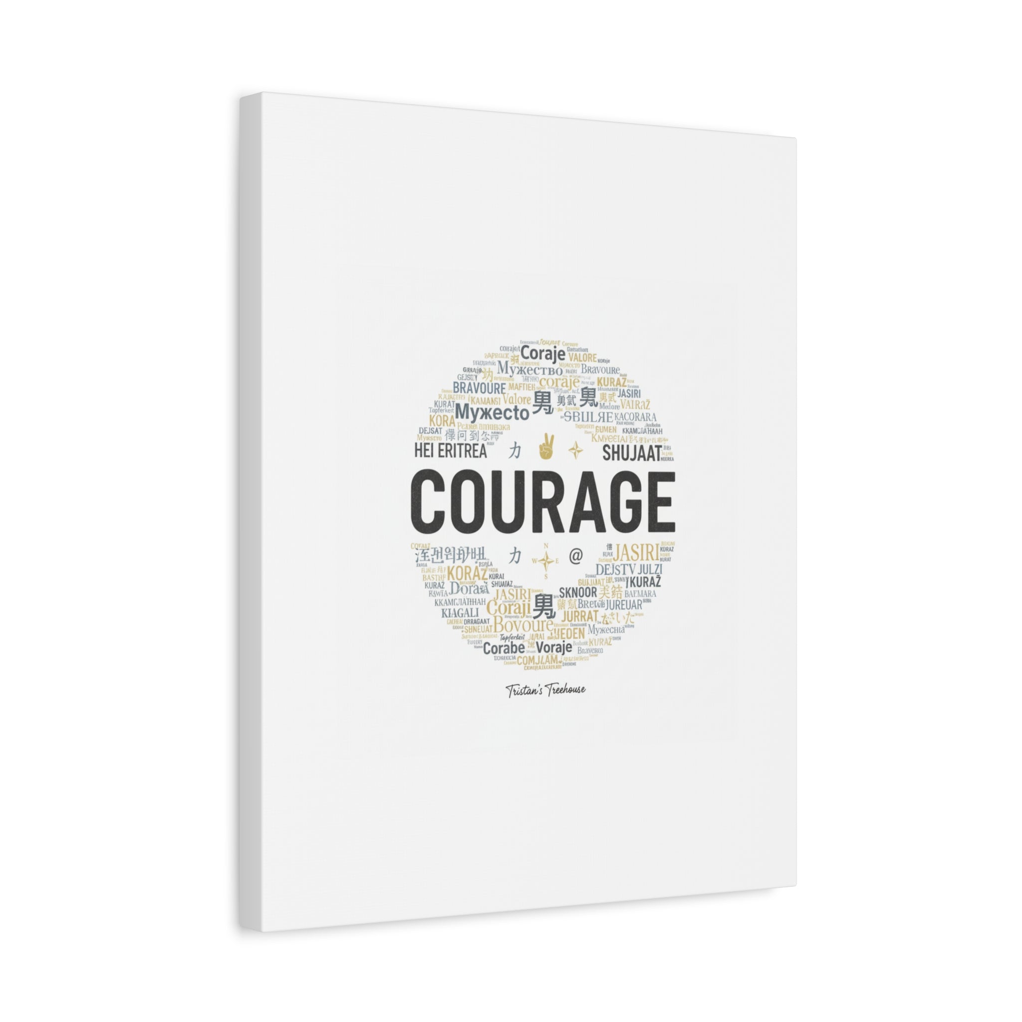 Courage Word Cloud Canvas | Fresh-Start Minimalism art print