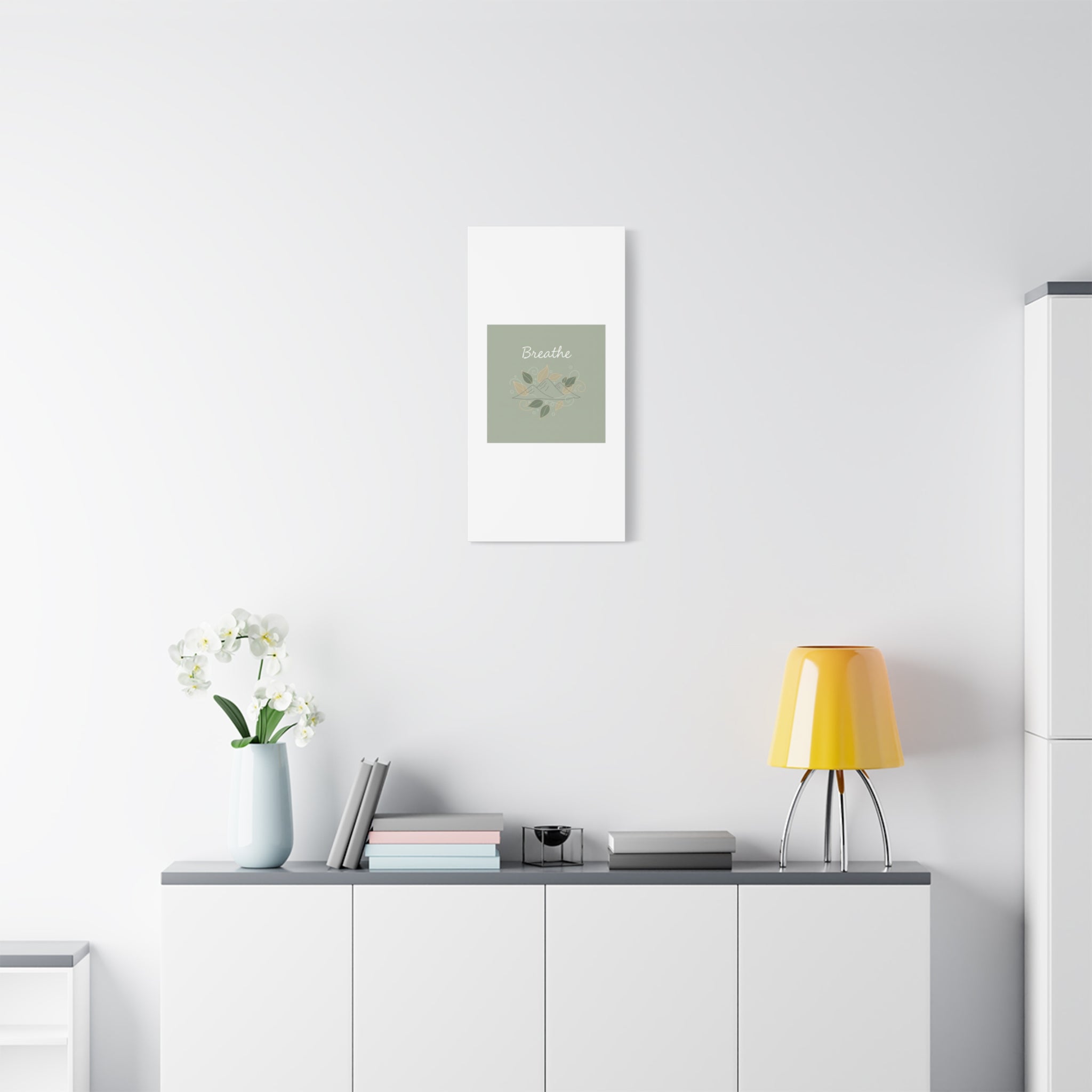 Breathe Mountain Line Canvas | Nature Symbols, Minimal Forest Wall Art