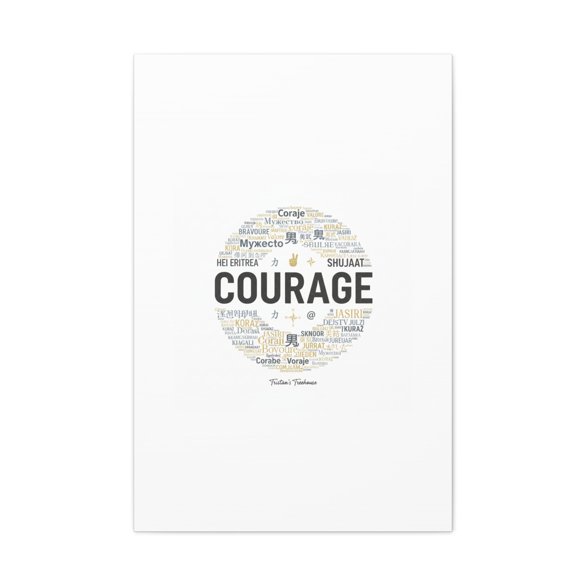 Courage Word Cloud Canvas | Fresh-Start Minimalism art print