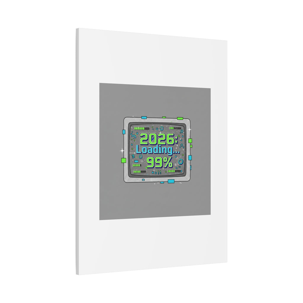 2026 Loading 99% Canvas | NYE countdown, retro system interface