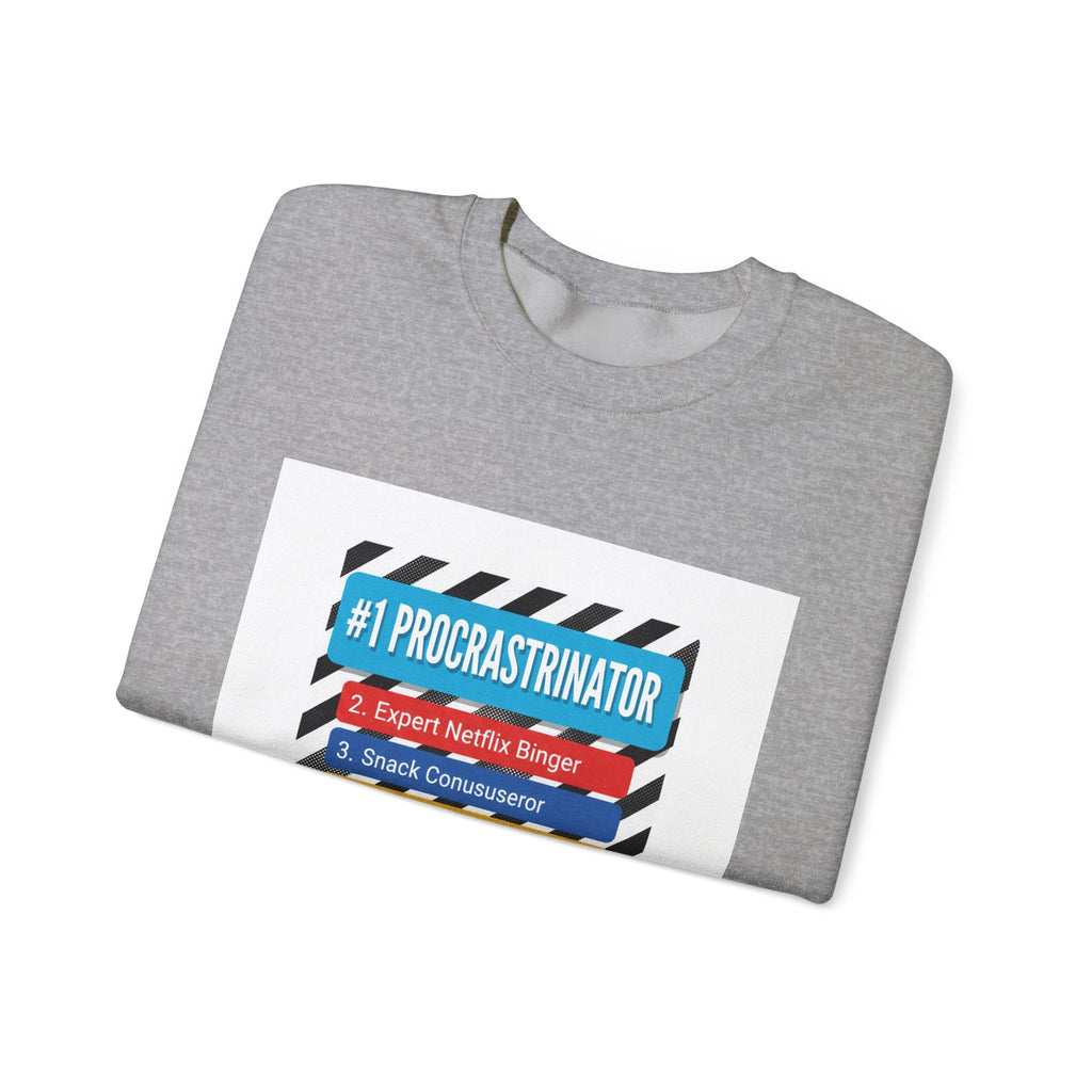 #1 Procrastinator Crewneck Sweatshirt | Top-List Graphic, Rank-Obsessed