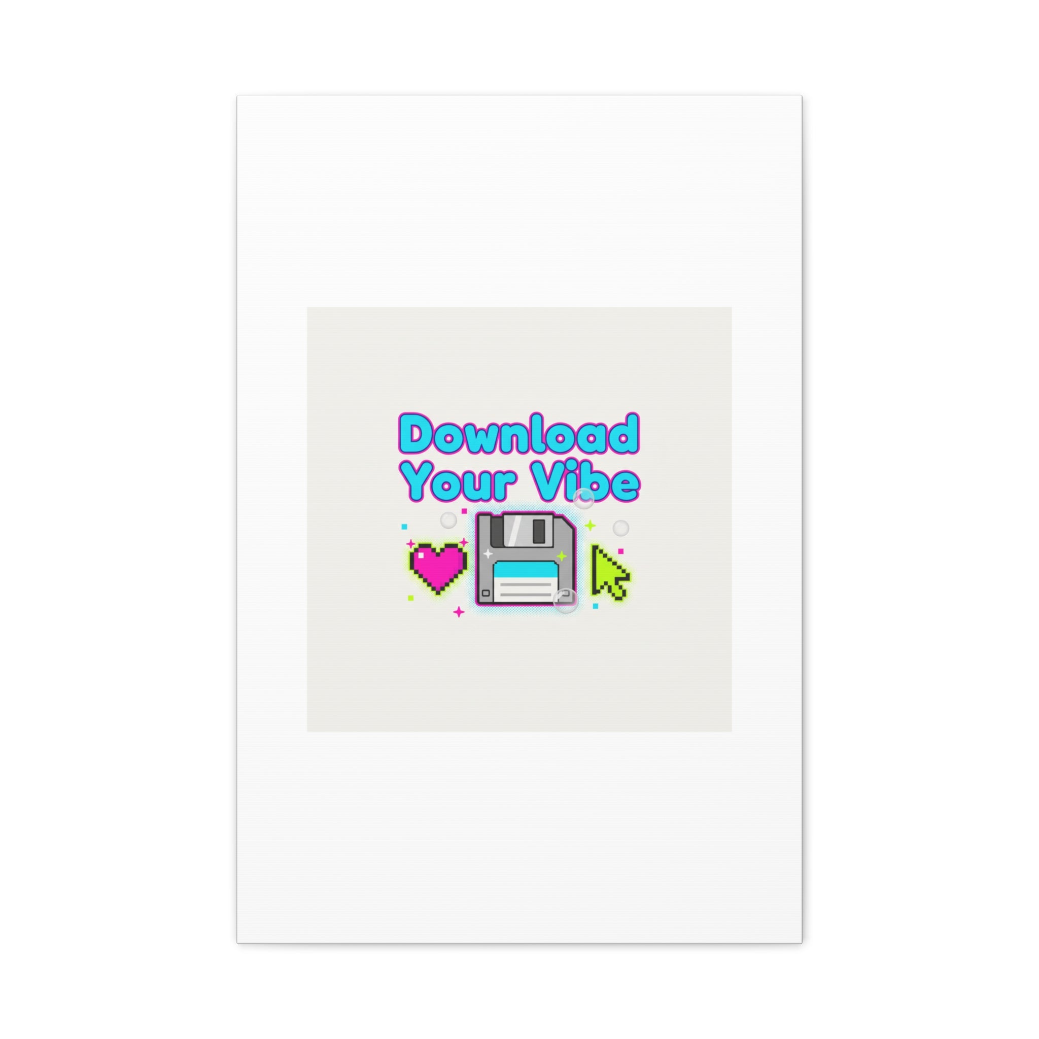 Download Your Vibe Canvas | Y2K Retro Tech, Pixel Floppy Disk Poster