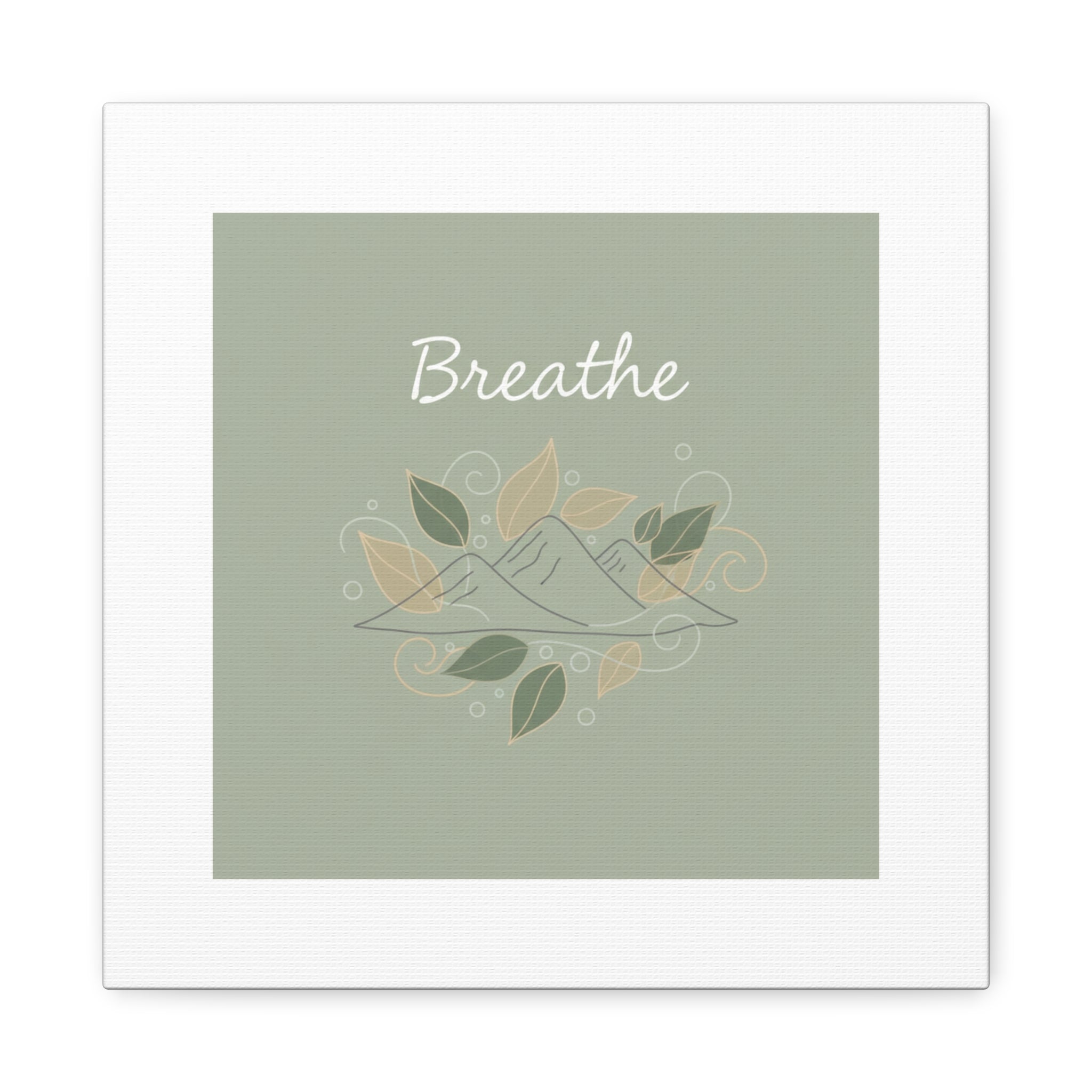 Breathe Mountain Line Canvas | Nature Symbols, Minimal Forest Wall Art