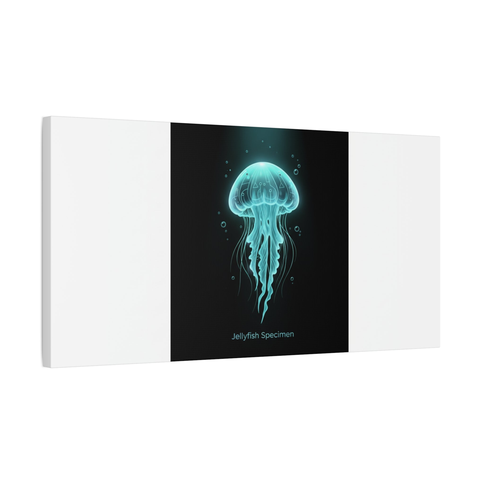 Bioluminescent Jellyfish Art Canvas | Deep Sea Aesthetic, Neon Glow