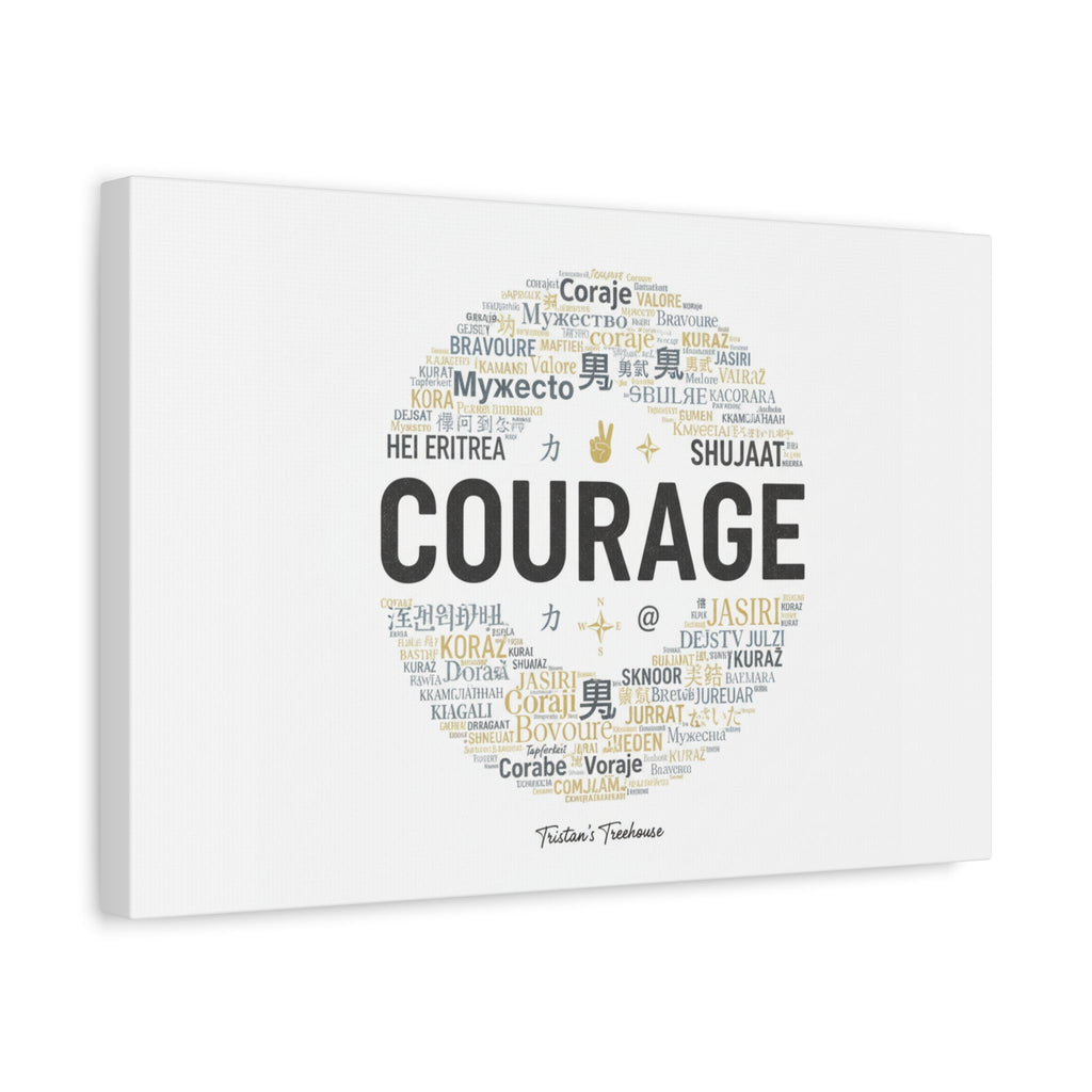 Courage Word Cloud Canvas | Fresh-Start Minimalism art print