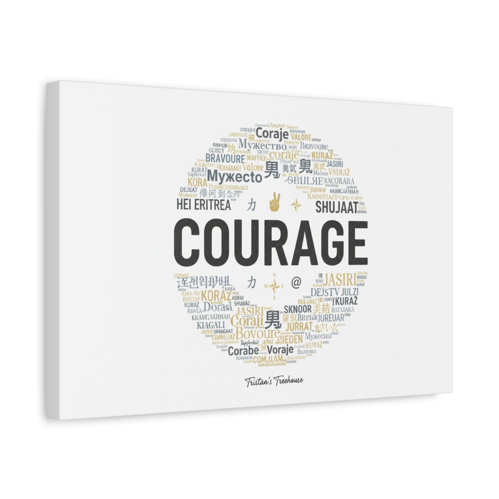 Courage Word Cloud Canvas | Fresh-Start Minimalism art print