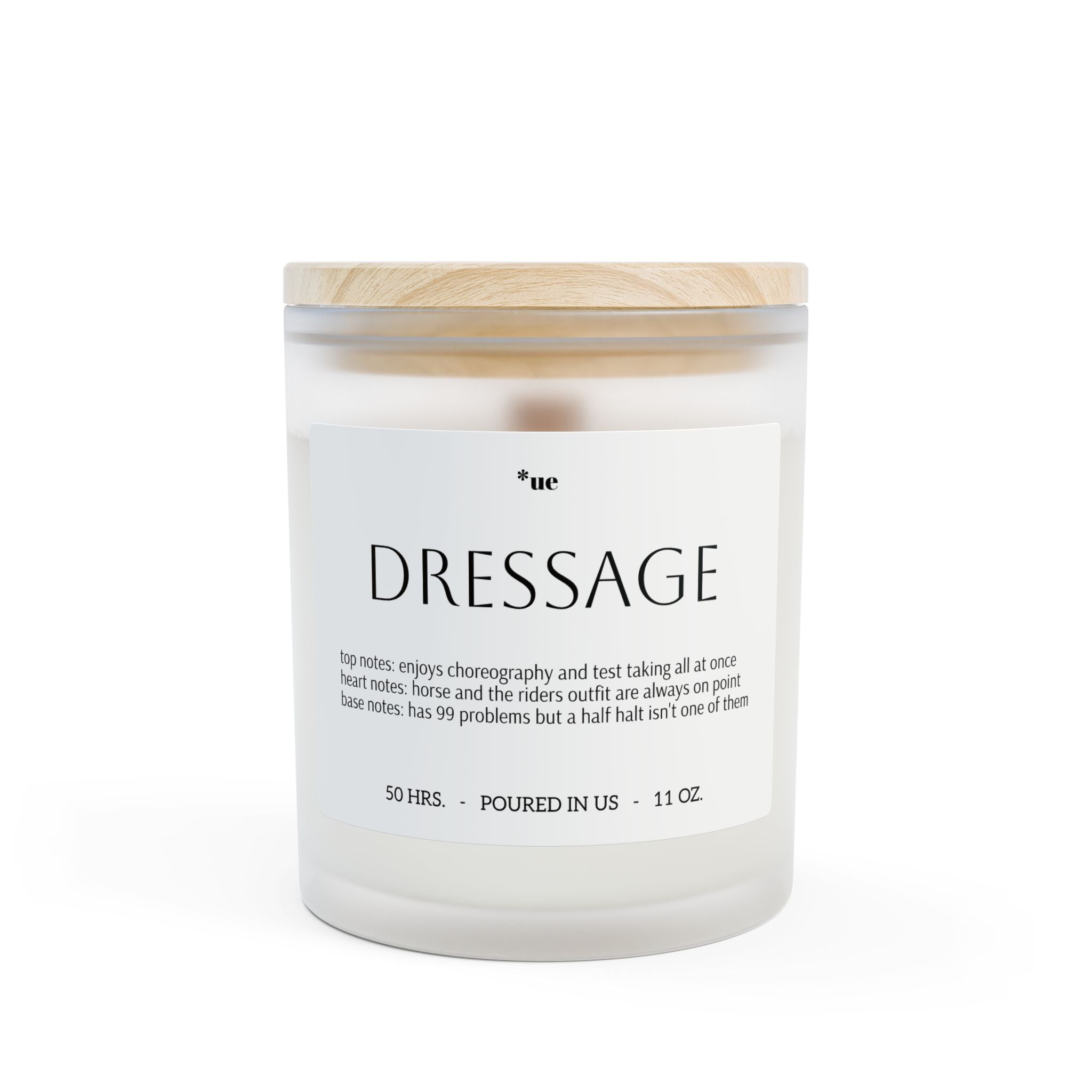 Frosted Glass Candle, 11oz - Dressage