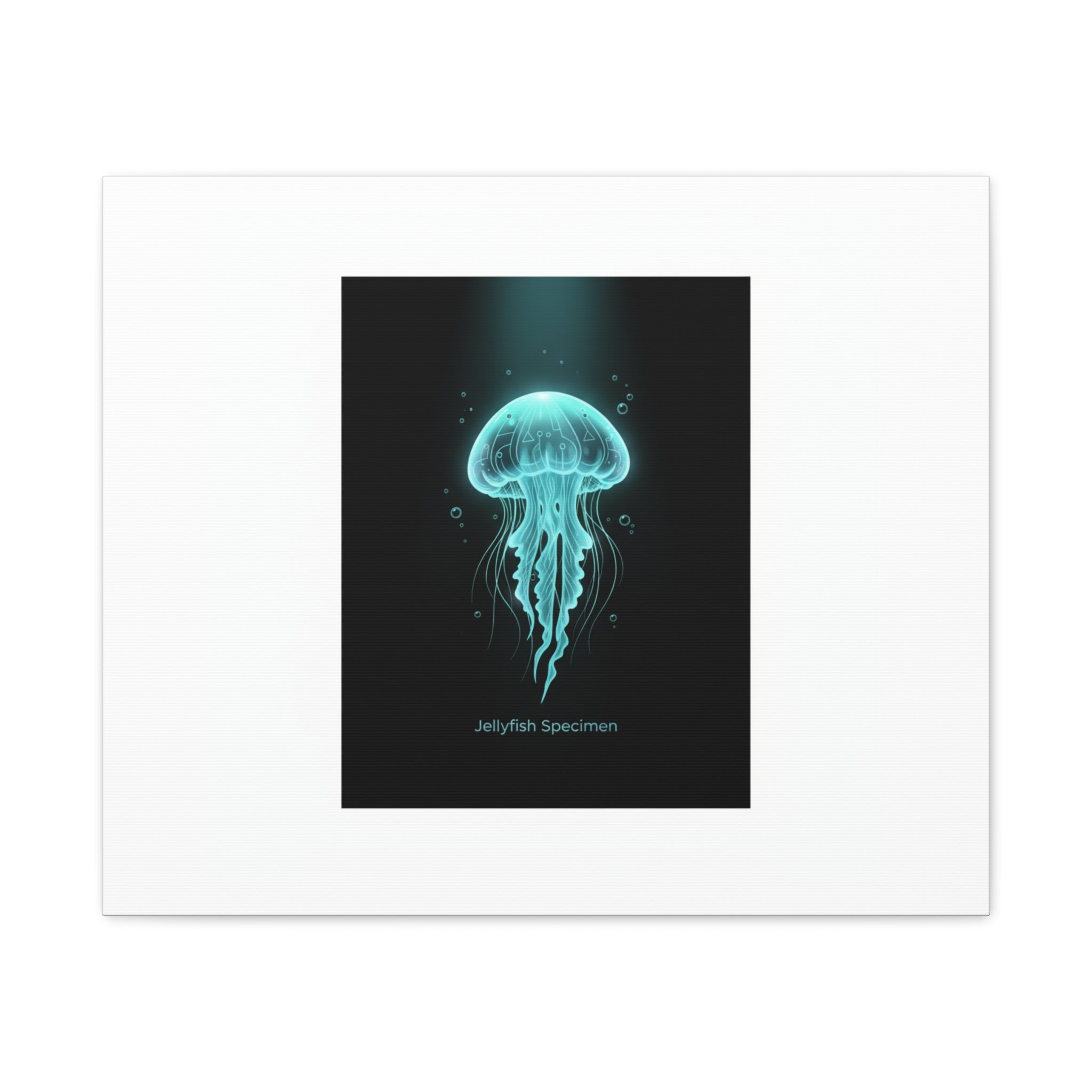 Bioluminescent Jellyfish Art Canvas | Deep Sea Aesthetic, Neon Glow
