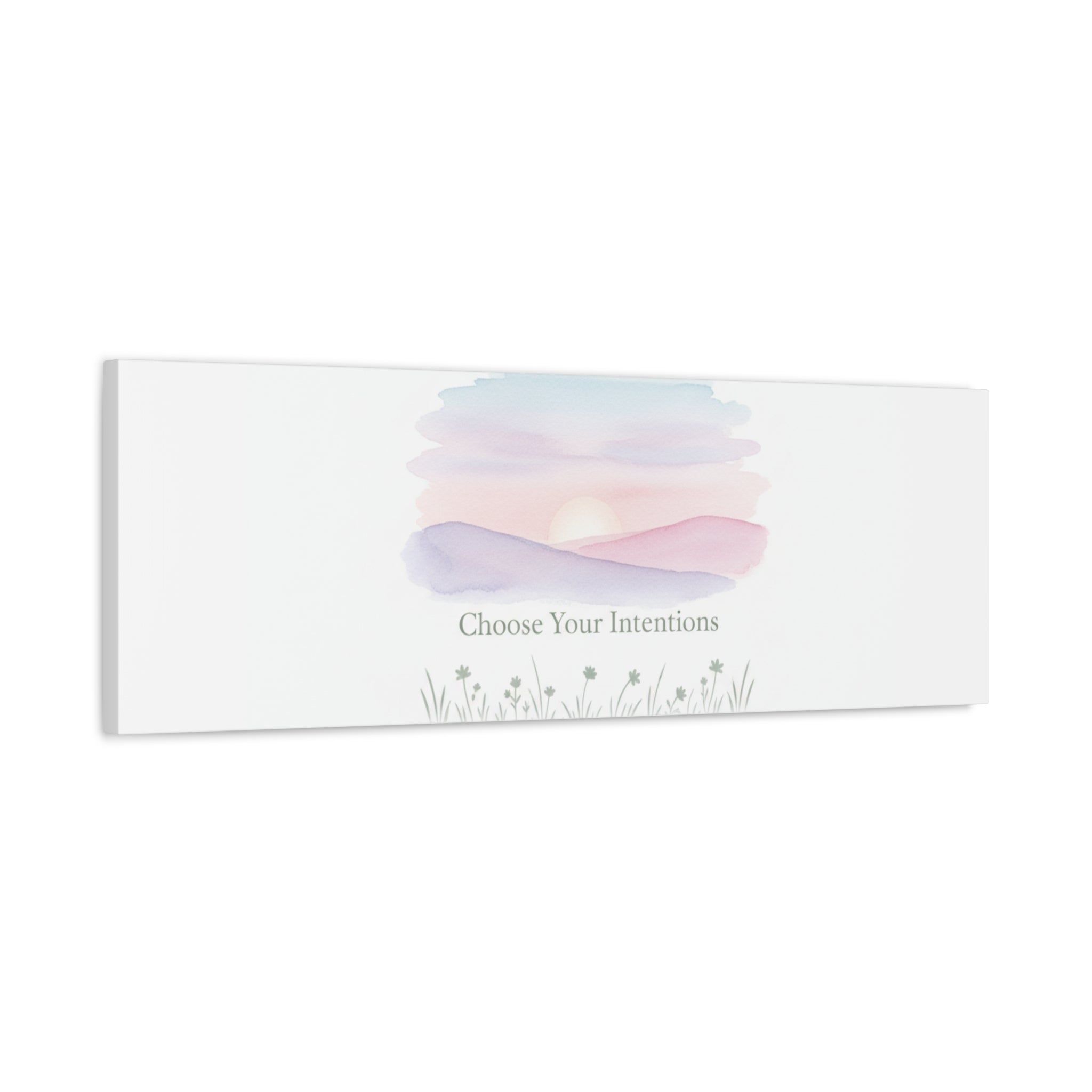 Choose Your Intentions Canvas, soft wellness poster, pastel gradient mindfulness art