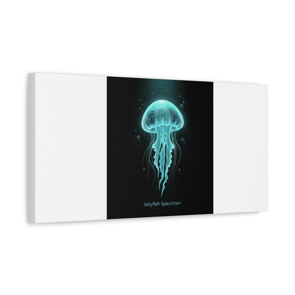 Bioluminescent Jellyfish Art Canvas | Deep Sea Aesthetic, Neon Glow