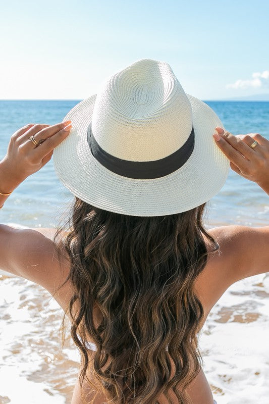 Classic Straw Panama Fedora Hat