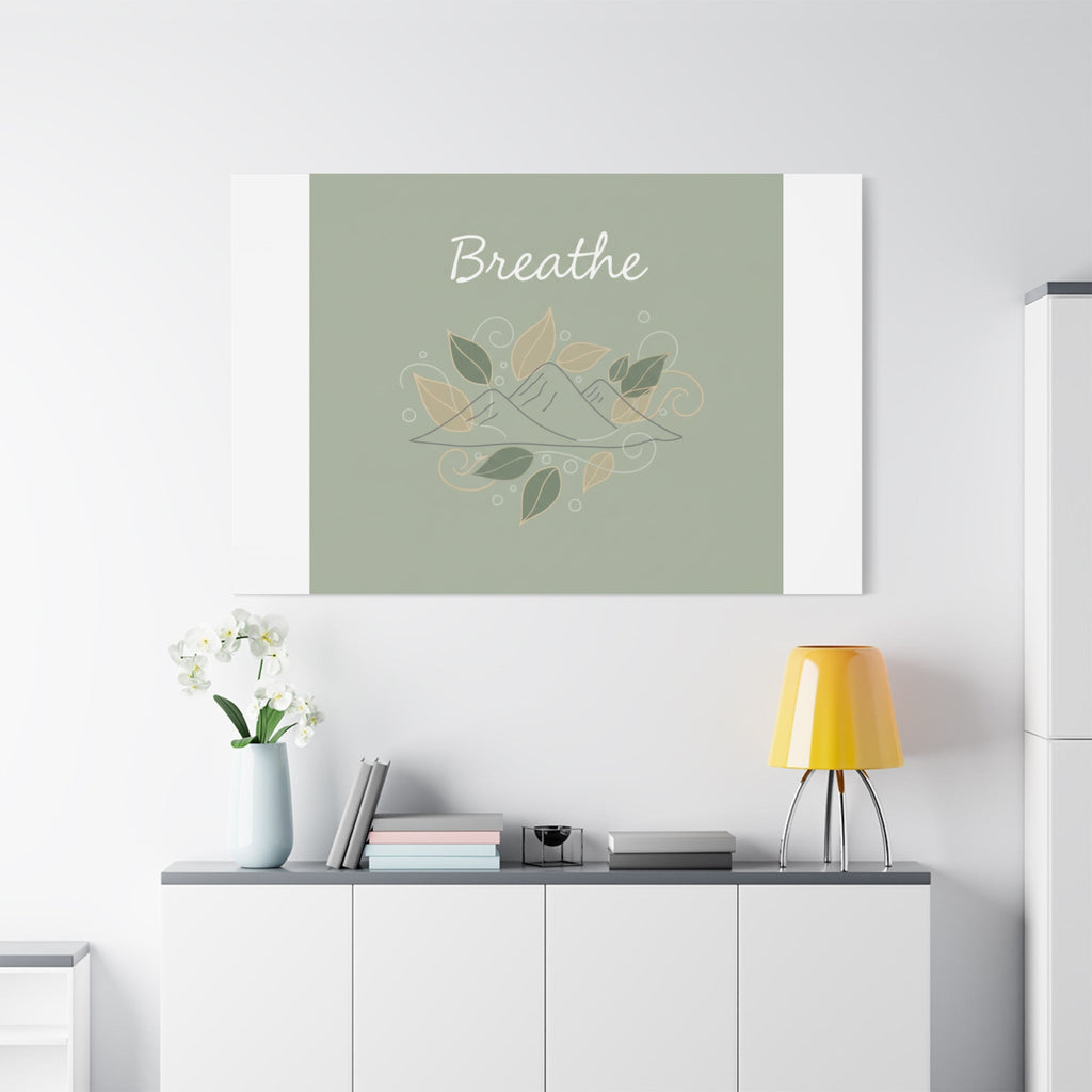 Breathe Mountain Line Canvas | Nature Symbols, Minimal Forest Wall Art