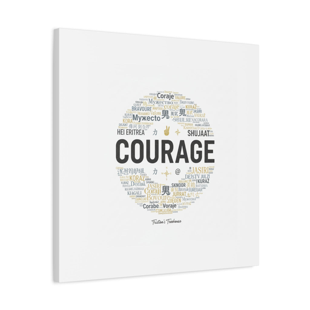 Courage Word Cloud Canvas | Fresh-Start Minimalism art print