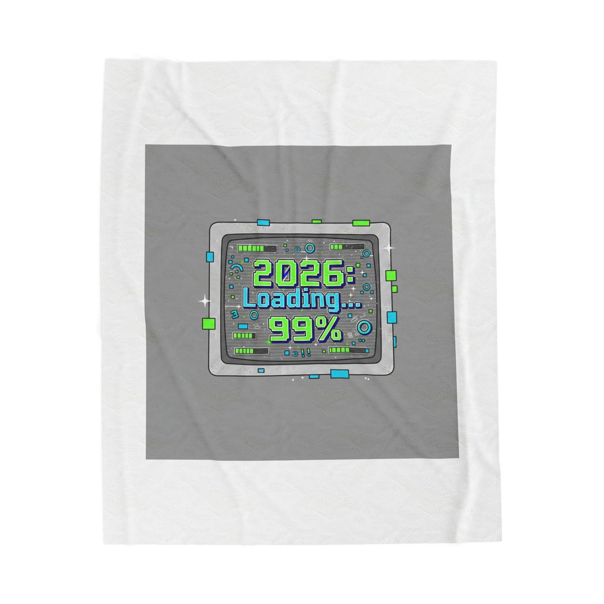 2026 Loading 99% Blanket | NYE countdown, retro system interface