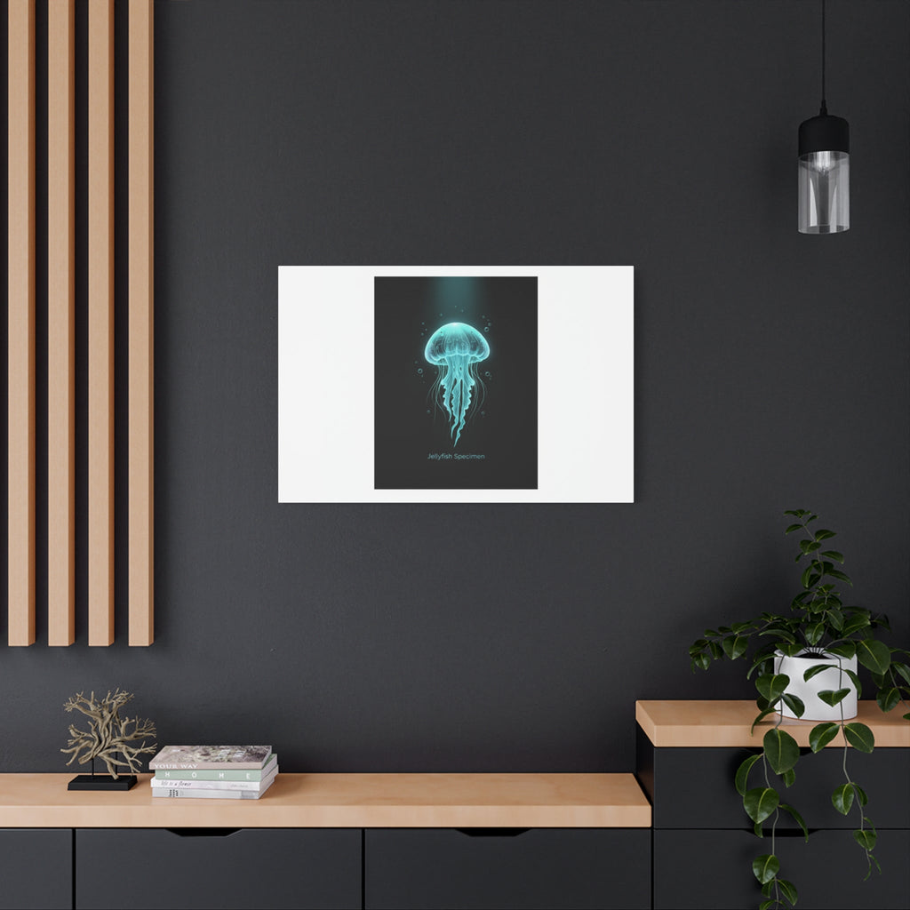 Bioluminescent Jellyfish Art Canvas | Deep Sea Aesthetic, Neon Glow