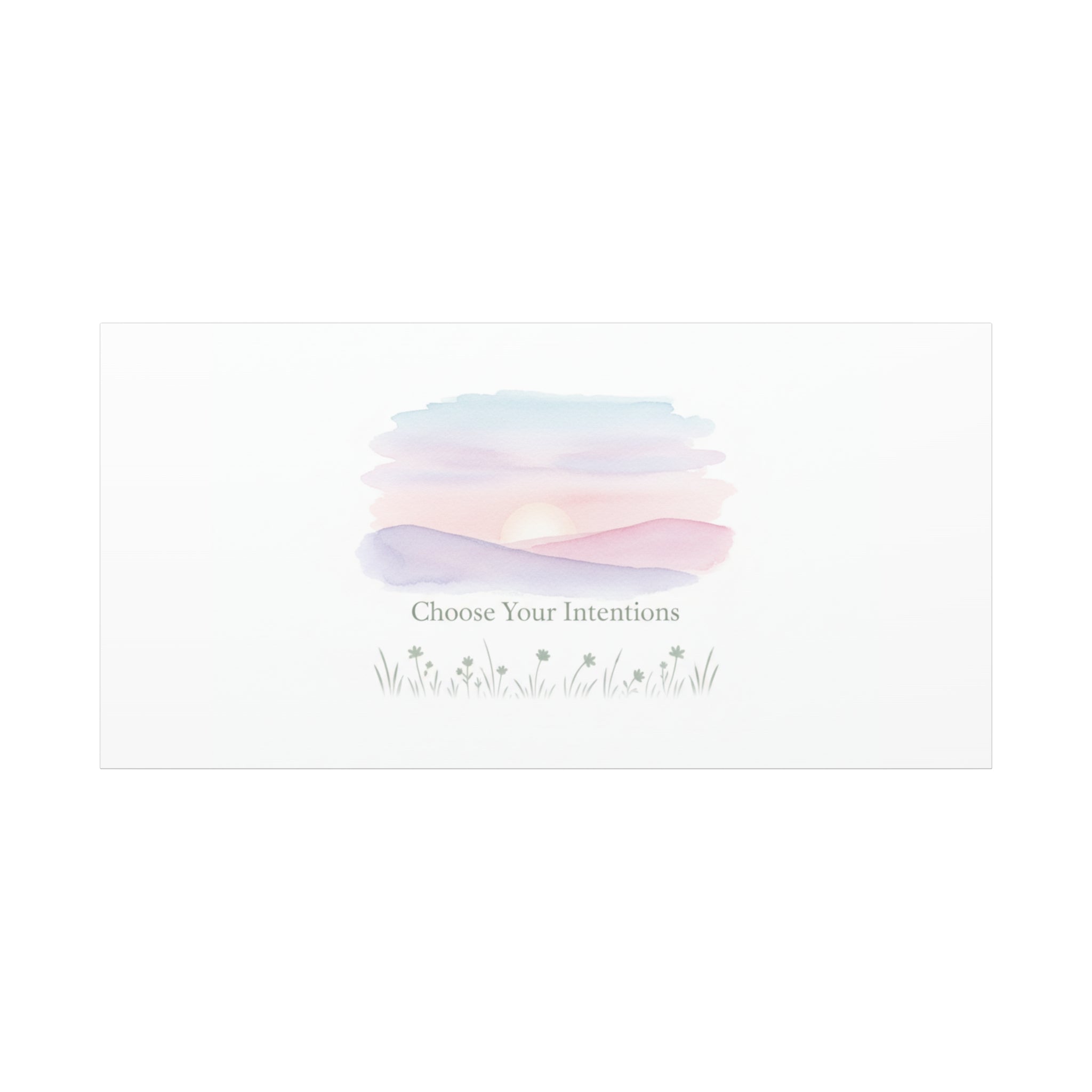 Choose Your Intentions Canvas, soft wellness poster, pastel gradient mindfulness art
