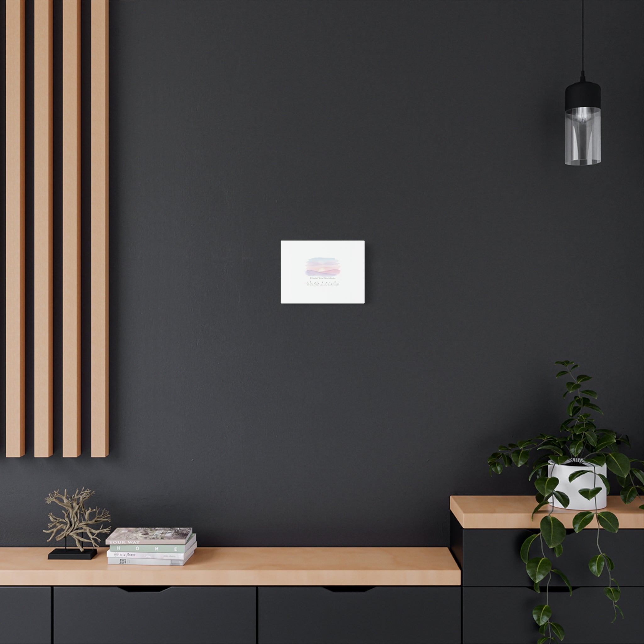 Choose Your Intentions Canvas, soft wellness poster, pastel gradient mindfulness art